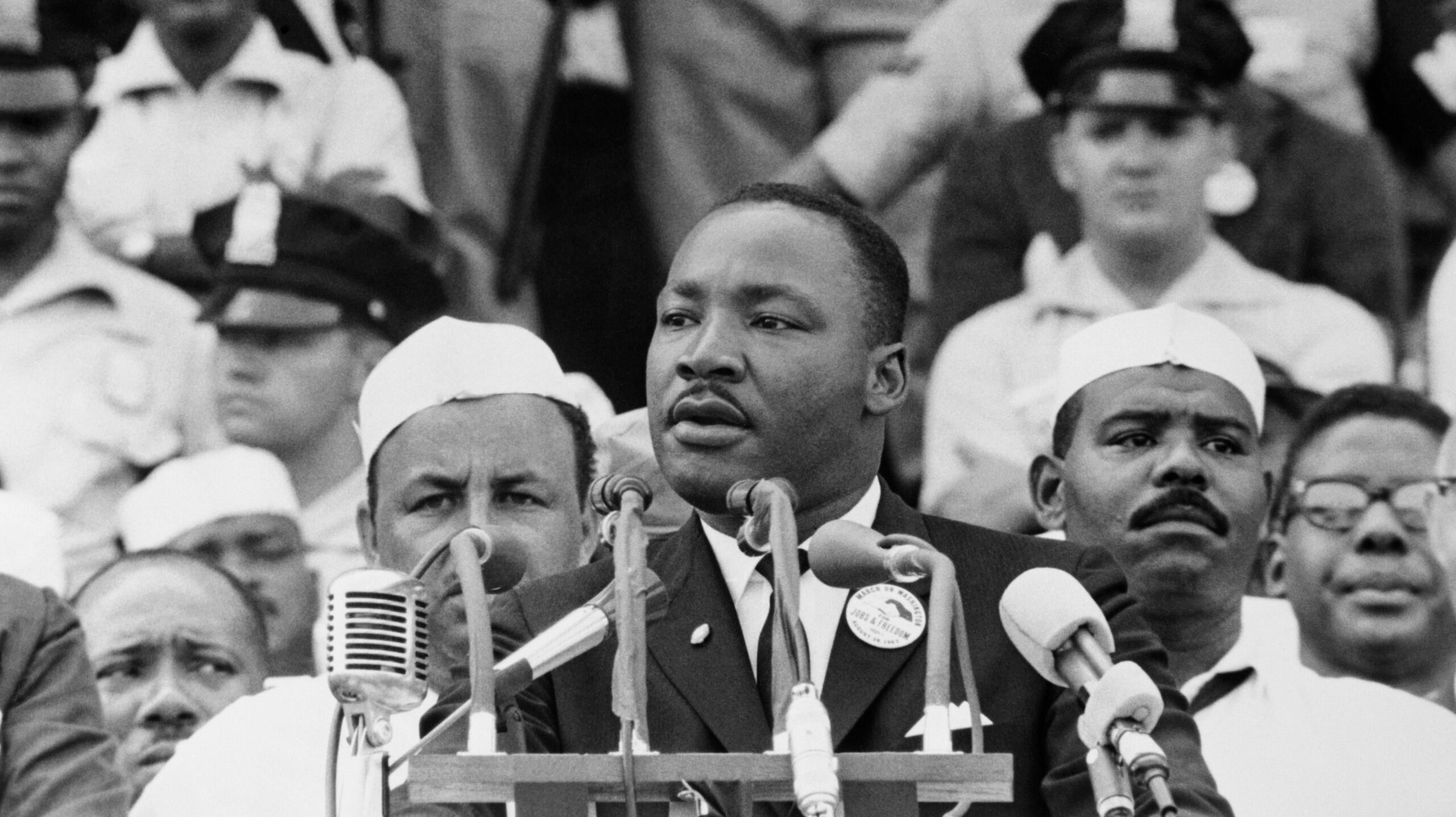 Martin Luther King Jr., gives his "I Have a Dream" speech to a crowd before the Lincoln Memorial during the Freedom March in Washington, DC, on August 28, 1963. The widely quoted speech became one of his most famous. - Getty Images
