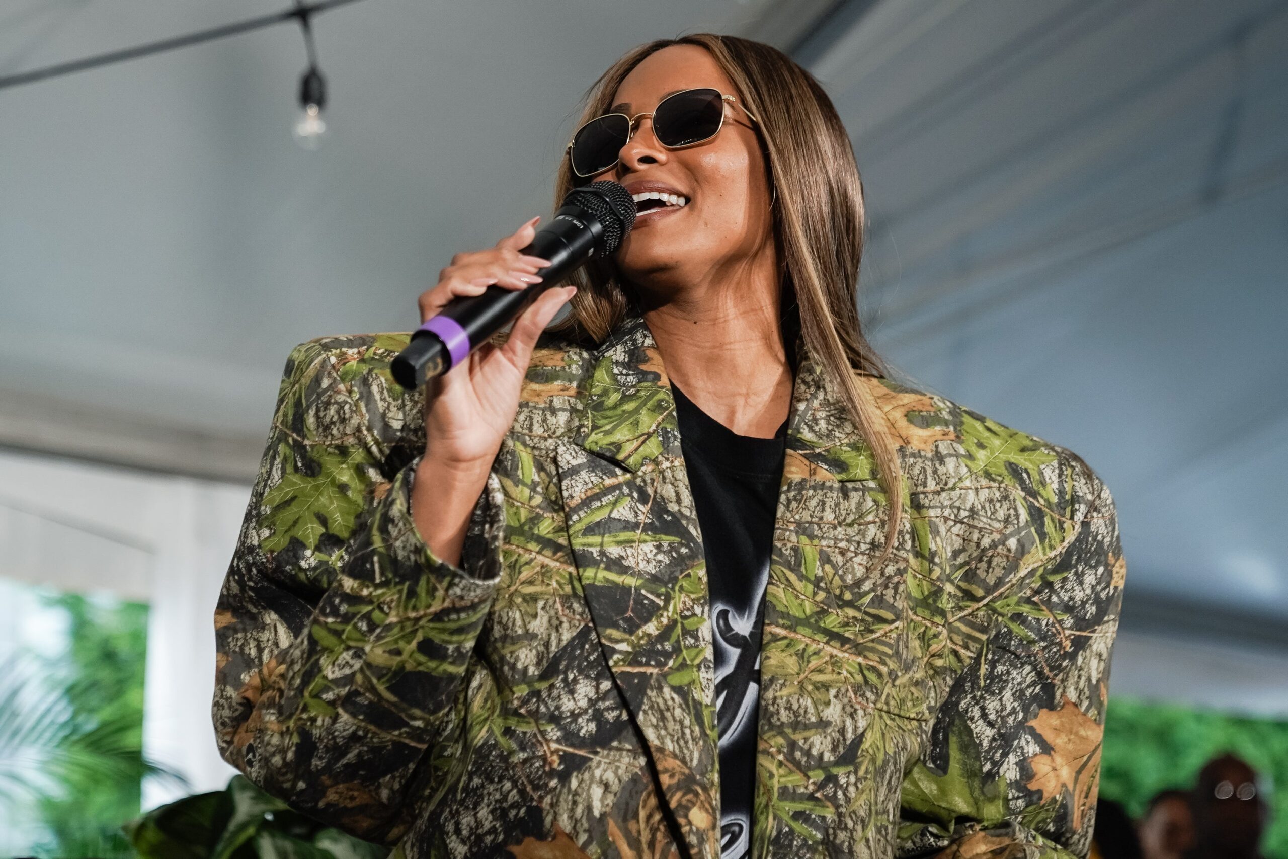 COLLEGE PARK, GEORGIA - OCTOBER 29: Ciara speaks at a VIP Reception before a When We All Vote rally headlined by Michelle Obama Gateway Center Arena on October 29, 2024 in College Park, Georgia. Photo: Getty Images Elijah Nouvelage