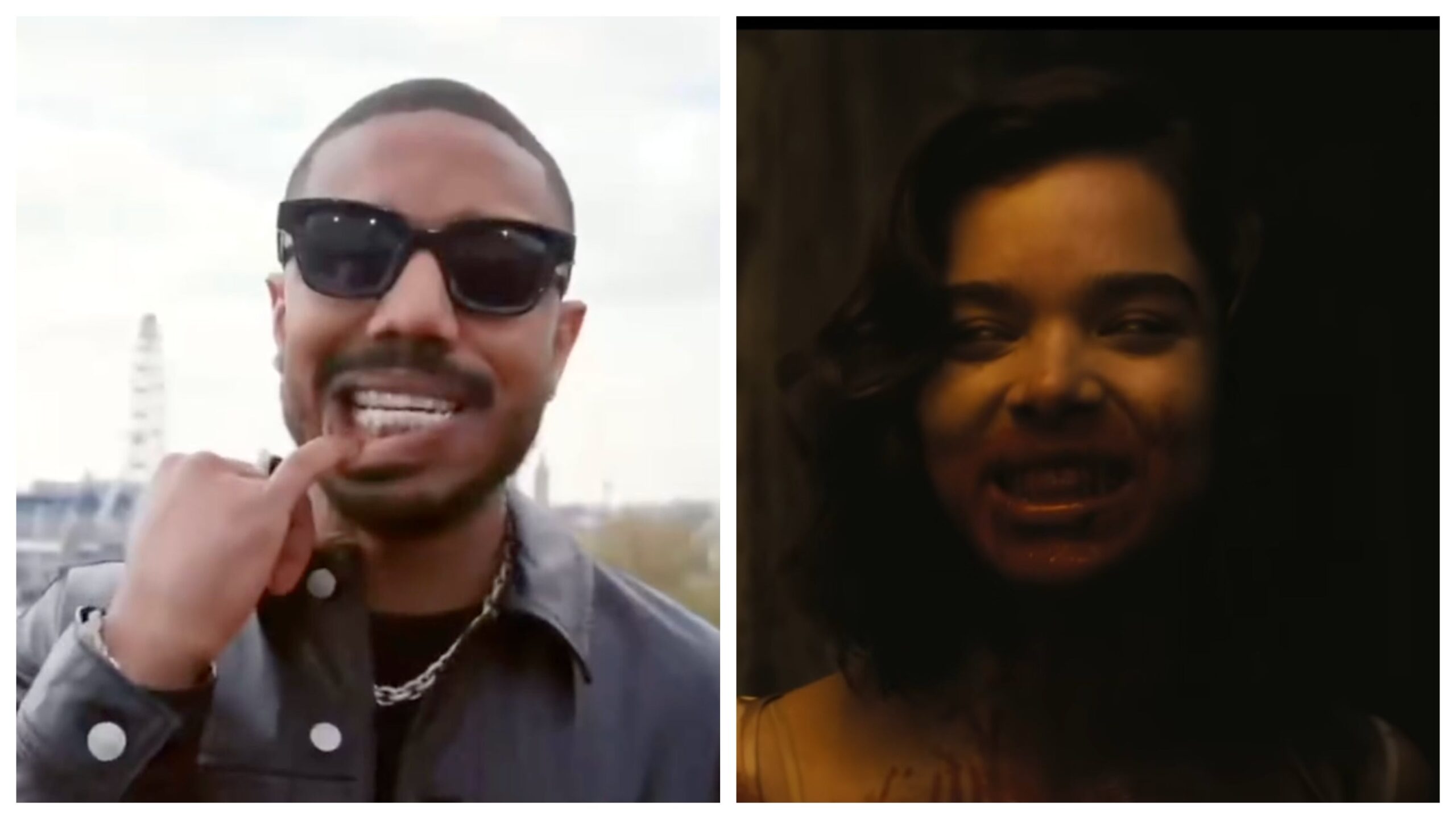 Michael B. Jordan, left; Hailee Stanfield. Screenshot: Getty Images TikTok/Candiwrapper; YouTube/Warner Bros.