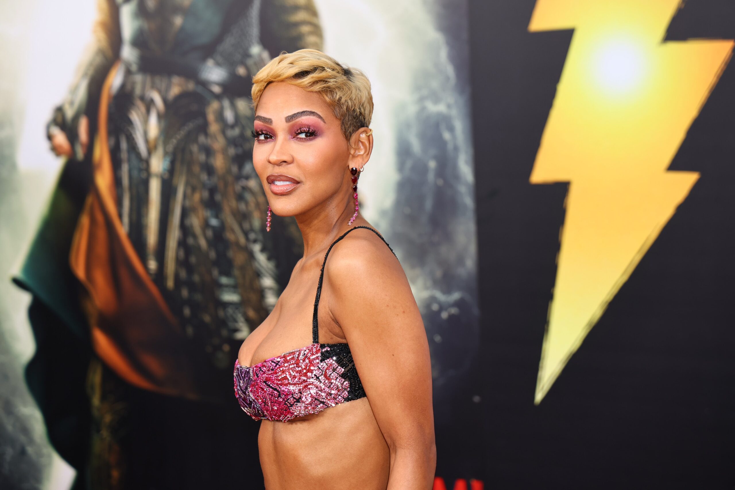 LOS ANGELES, CALIFORNIA - MARCH 14: Meagan Good attends the premiere of Warner Bros.’ “Shazam 2" at Regency Village Theatre on March 14, 2023 in Los Angeles, California. Photo: Getty Images Leon Bennett