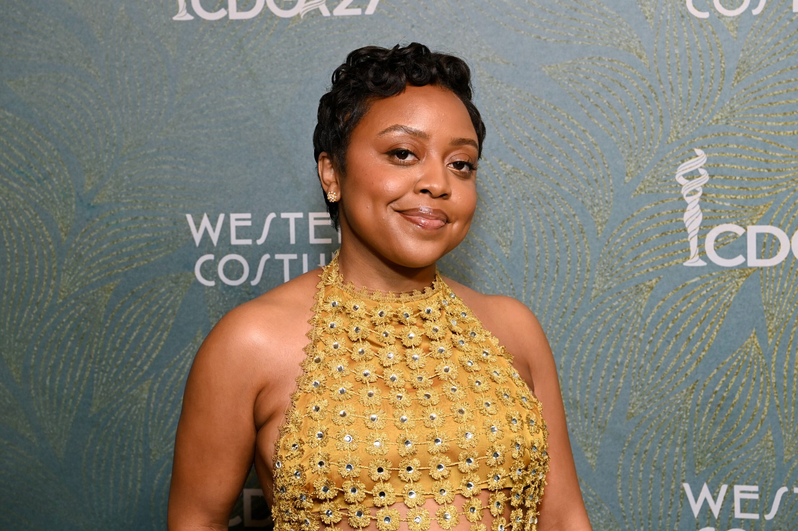 LOS ANGELES, CALIFORNIA - FEBRUARY 06: Quinta Brunson attends the 27th Costume Designers Guild Awards (CDGA) at Wilshire Ebell Theatre on February 06, 2025 in Los Angeles, California. Photo: Getty Images Jon Kopaloff