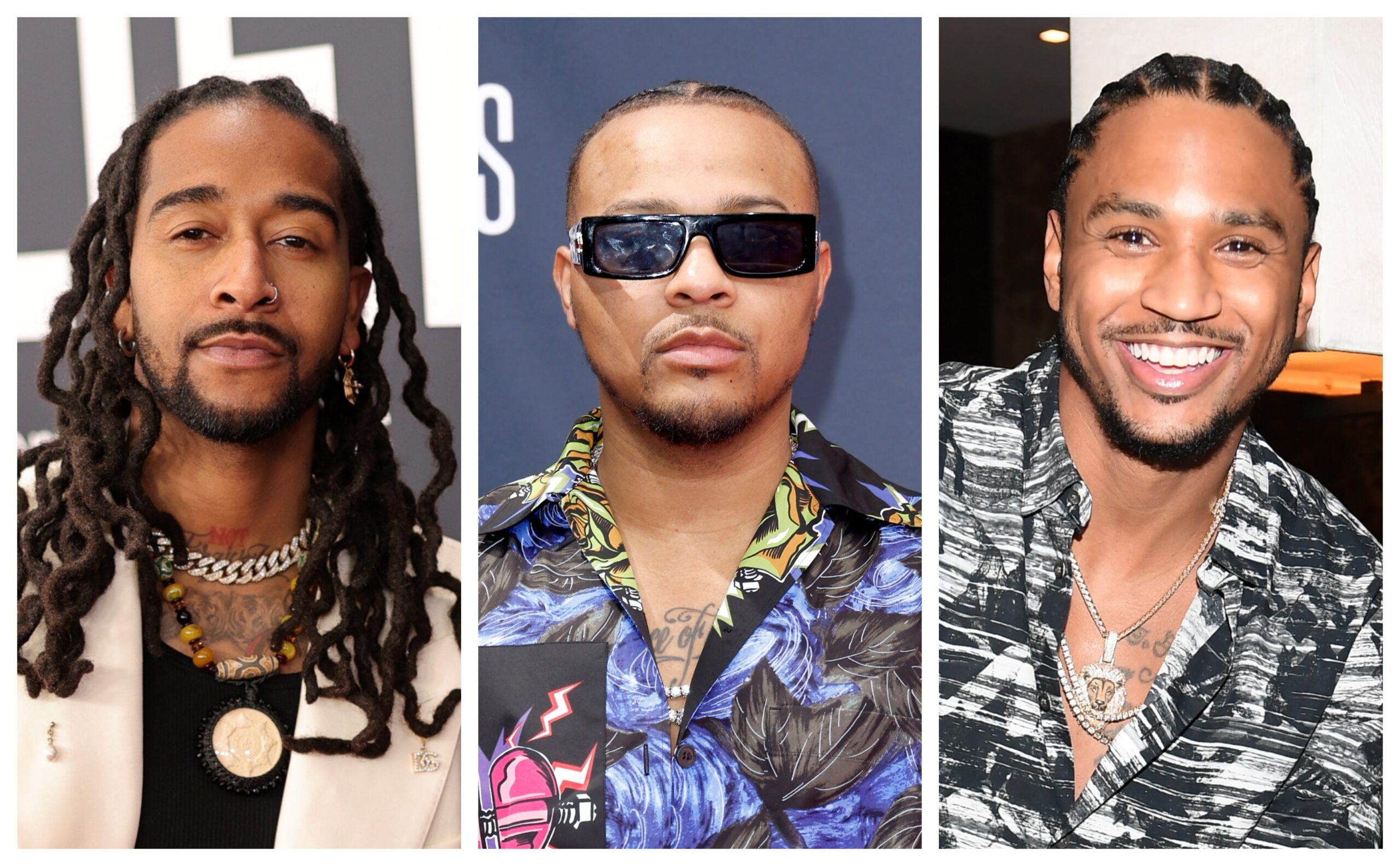 Omarion, left; Bow Wow, and Trey Songz. Photo: Getty Images Neilson Barnard for The Recording Academy; Frazer Harrison; Bryan Steffy for LiveXLive