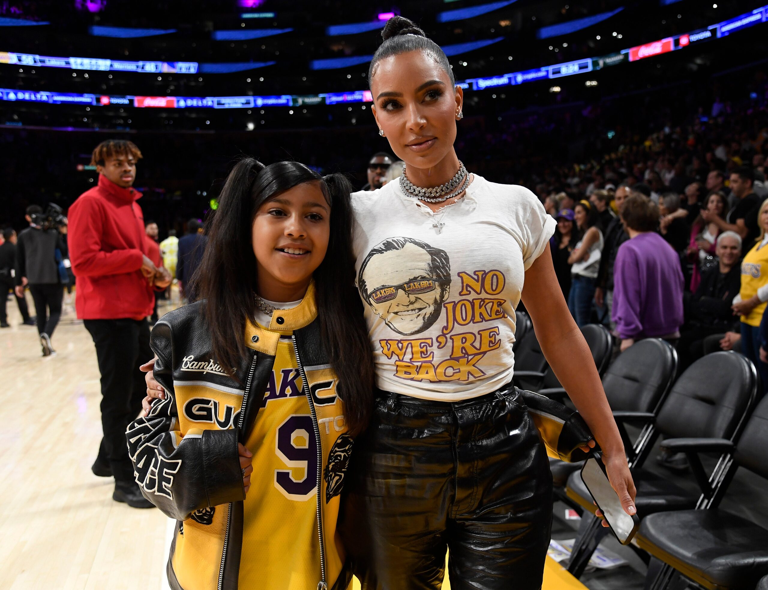 Kim Kardashian and daughter North West attend the Western Conference Semifinal Playoff game between the Los Angeles Lakers and Golden State Warriors at Crypto.com Arena on May 12, 2023 in Los Angeles, California. Photo: Getty Images Kevork Djansezian