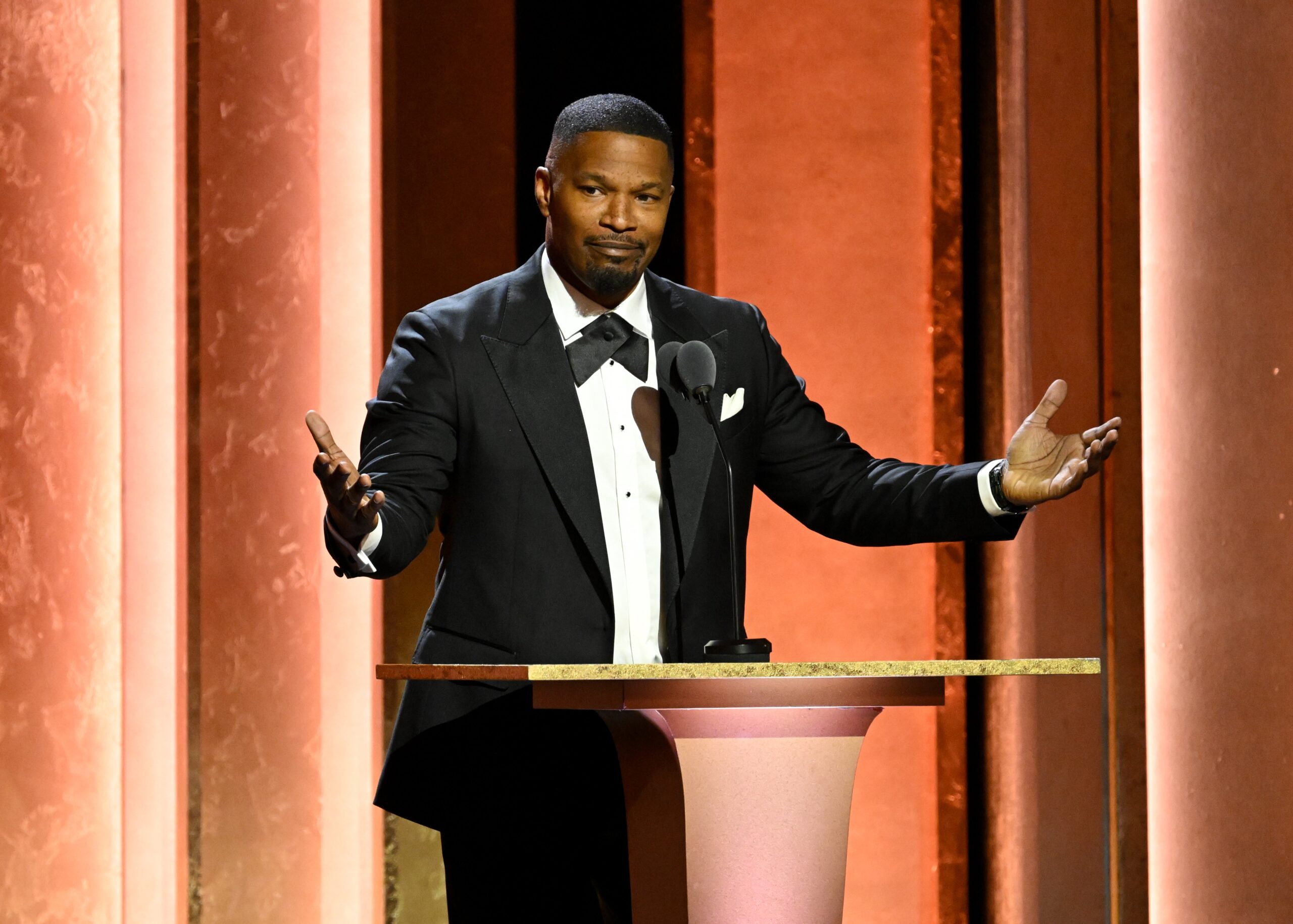 Jamie Foxx speaks onstage at the 15th Governors Awards held at the Ray Dolby Ballroom at Ovation Hollywood on November 17, 2024 in Los Angeles, California. Photo: Getty Images Gilbert Flores/Variety