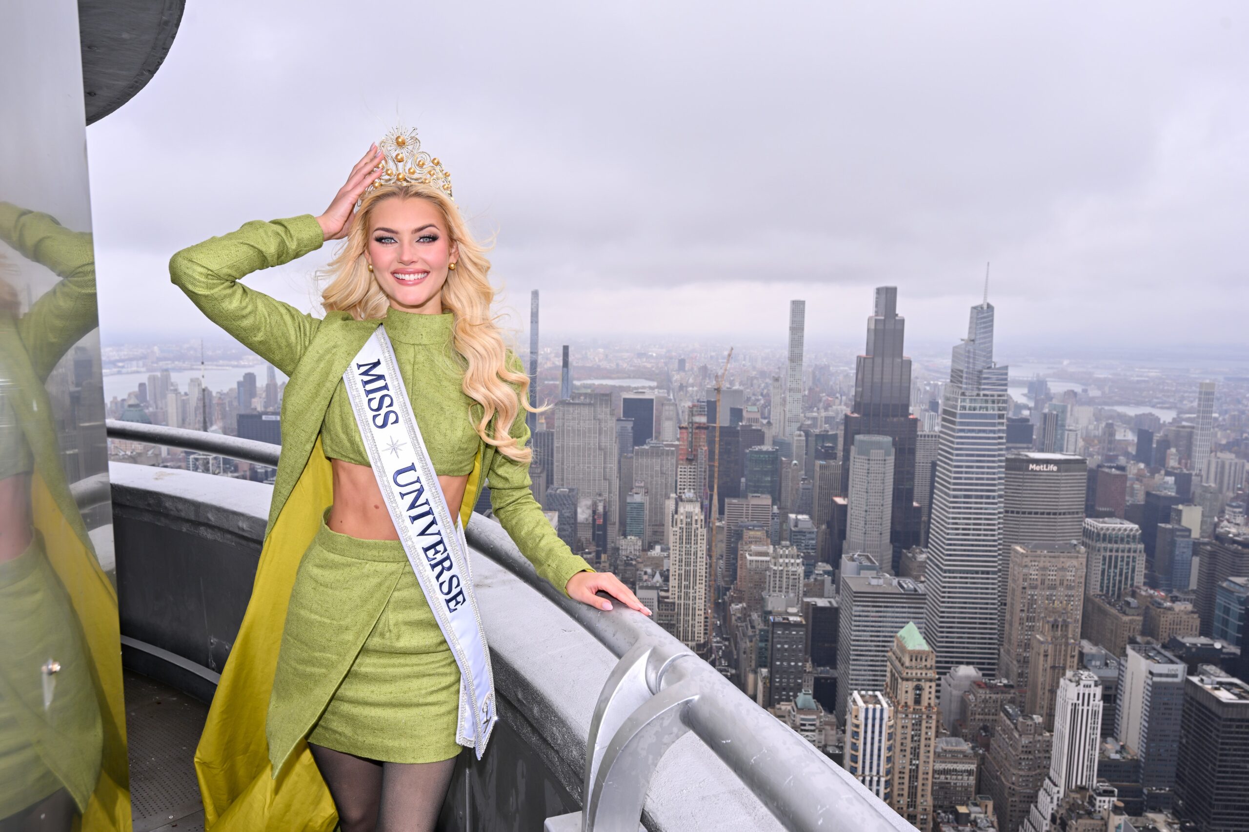 Miss Universe Victoria Kjaer Theilvig Lights the Empire State Building in Honor of Miss Universe 2024 at The Empire State Building on November 22, 2024 in New York City. Photo: Getty Images Roy Rochlin for Empire State Realty Trust