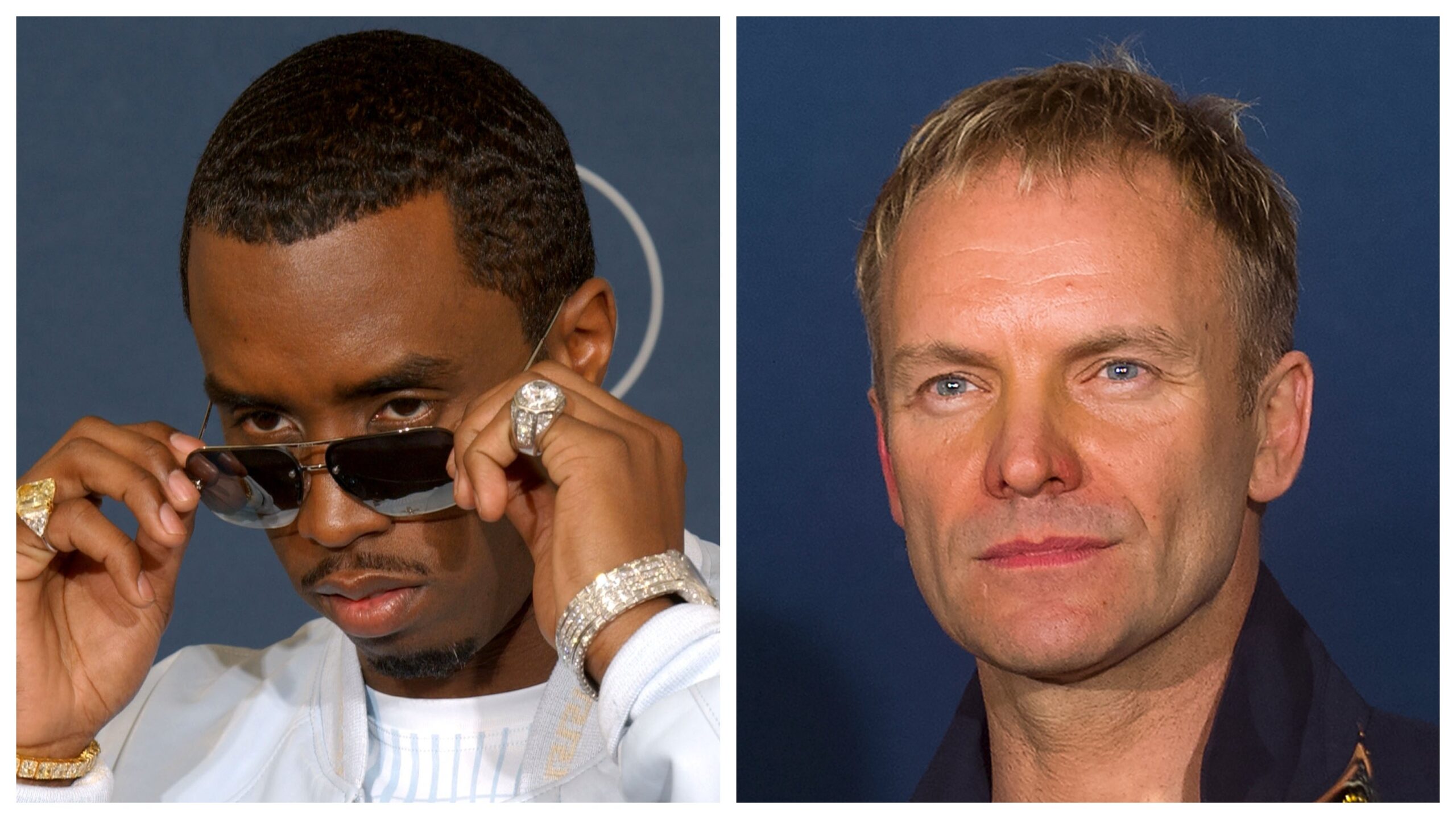 Diddy, left; Sting. Photo: Getty Images Vince Bucci/Bob Riha, Jr.