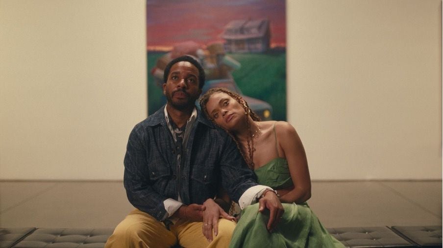 Andre Holland, left; Andra Day in a still from “Exhibiting Forgiveness.” Photo: Roadside Attractions Publicity