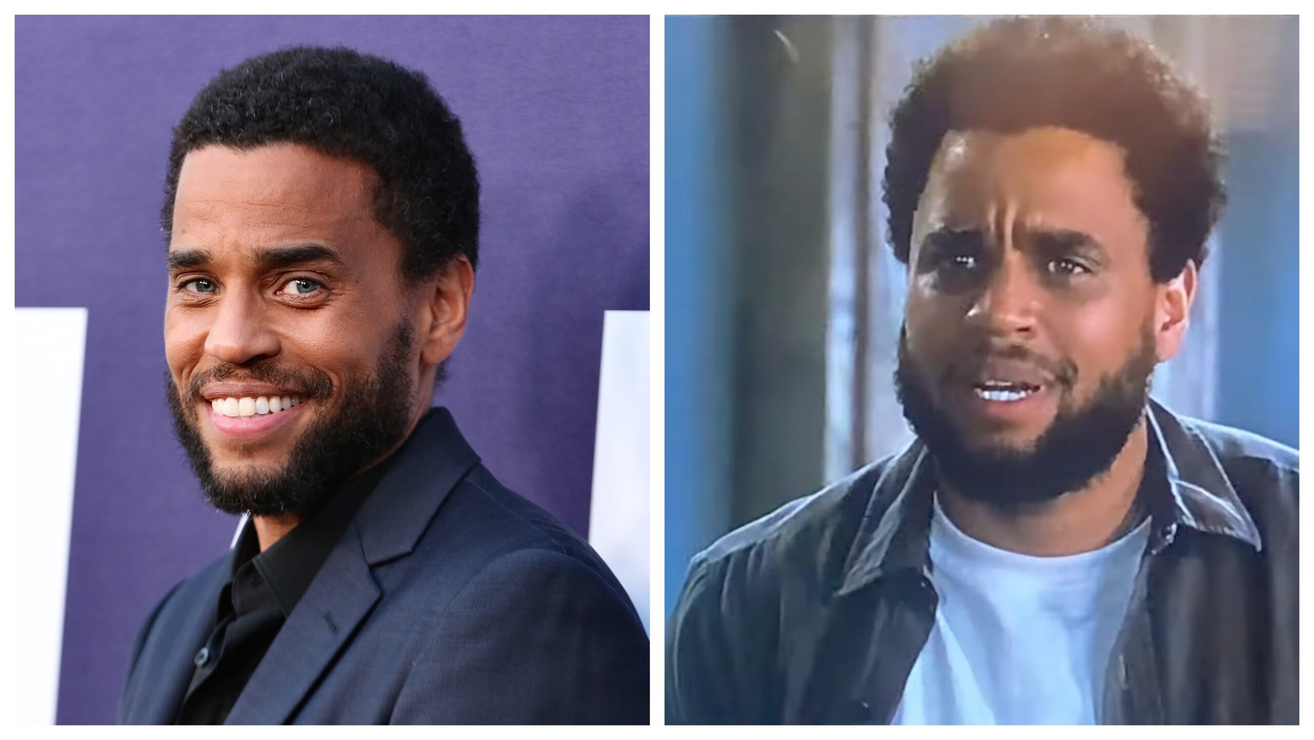 Michael Ealy, 2022; Micahel Ealy, in “For Colored Girls” in 2010. Photo: Getty Images Christopher Polk/Variety; YouTube: Jamillah Joshua