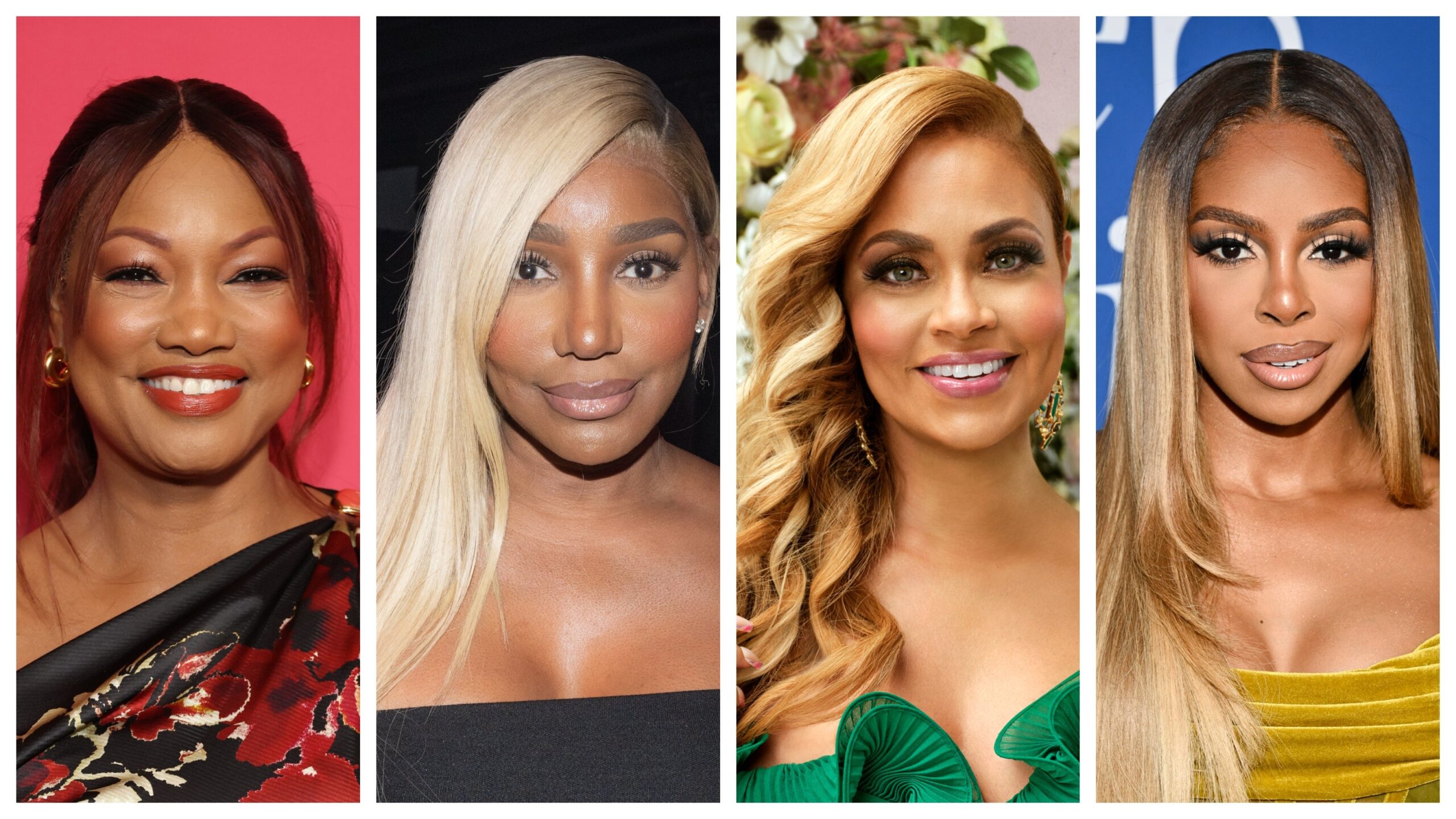 Garcelle Beauvais, left; Nene Leakes, Gizelle Bryant, and Candiace Dillard-Bassett. Photo: Getty Images Monica Schipper for BAFTA; Marcus Ingram; Phylicia J. L. Munn/Bravo; Michael Buckner/Billboard