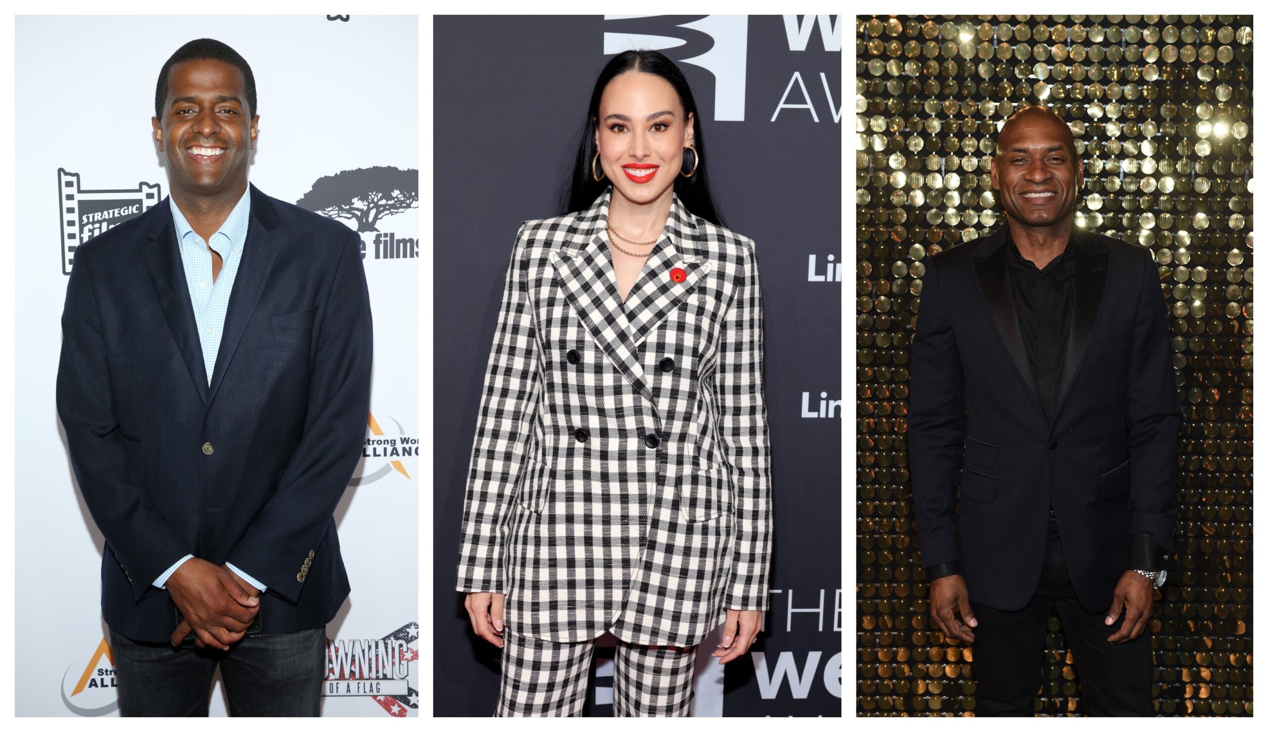 L-R: Bakari Sellers, Meena Harris, Charles Blow Photo: Getty Images