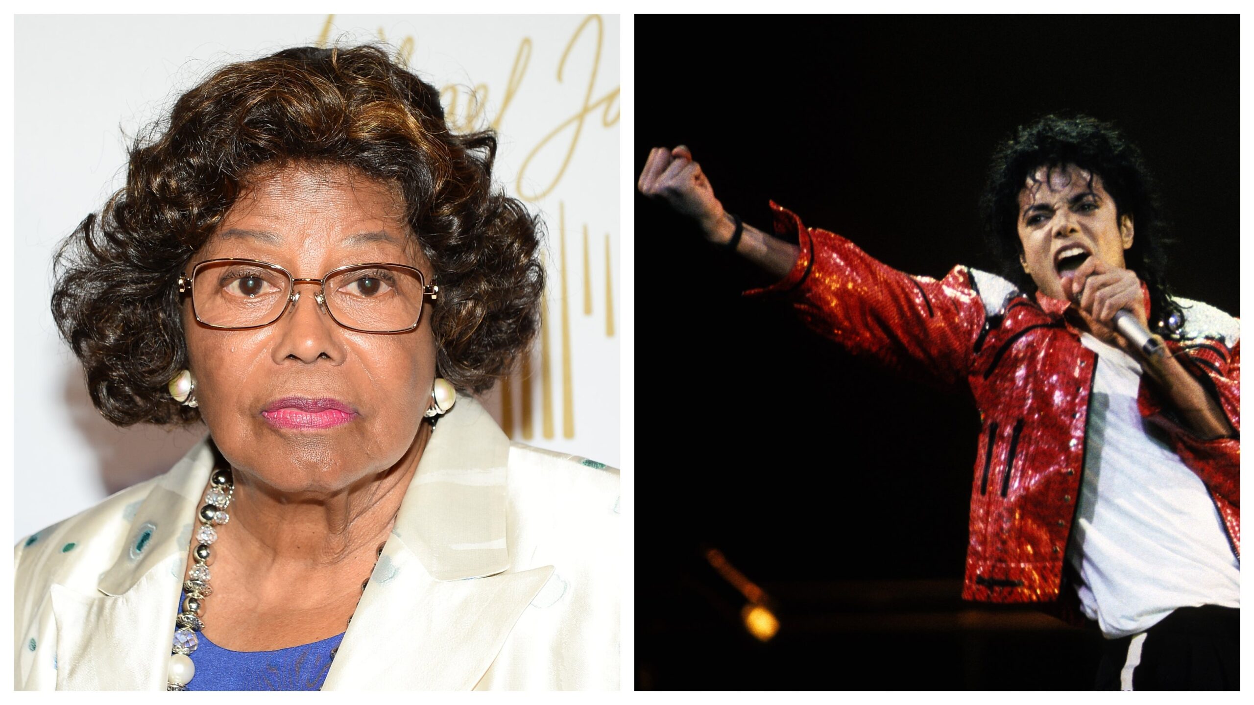 Katherine Jackson, left; her son, Michael Jackson. Photo: Getty Images Ethan Miller for Cirque du Soleil; Kevin Mazur/WireImage