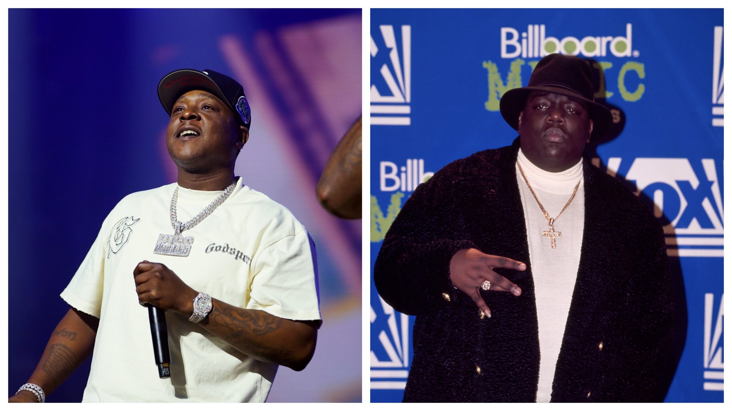 Jadakiss, left; Biggie. Photo: Getty Images Bennett Raglin for ESSENCE; Larry Busacca