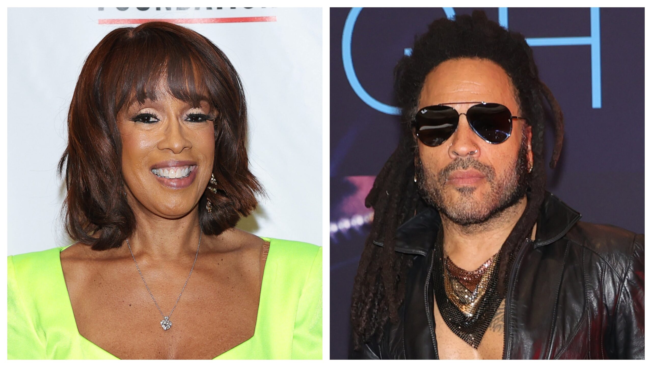 Gayle King, left; Lenny Kravitz. Photo: Getty Images Dimitrios Kambouris for The Gordon Parks Foundation; Luis Marin/Eyepix Group/LightRocket