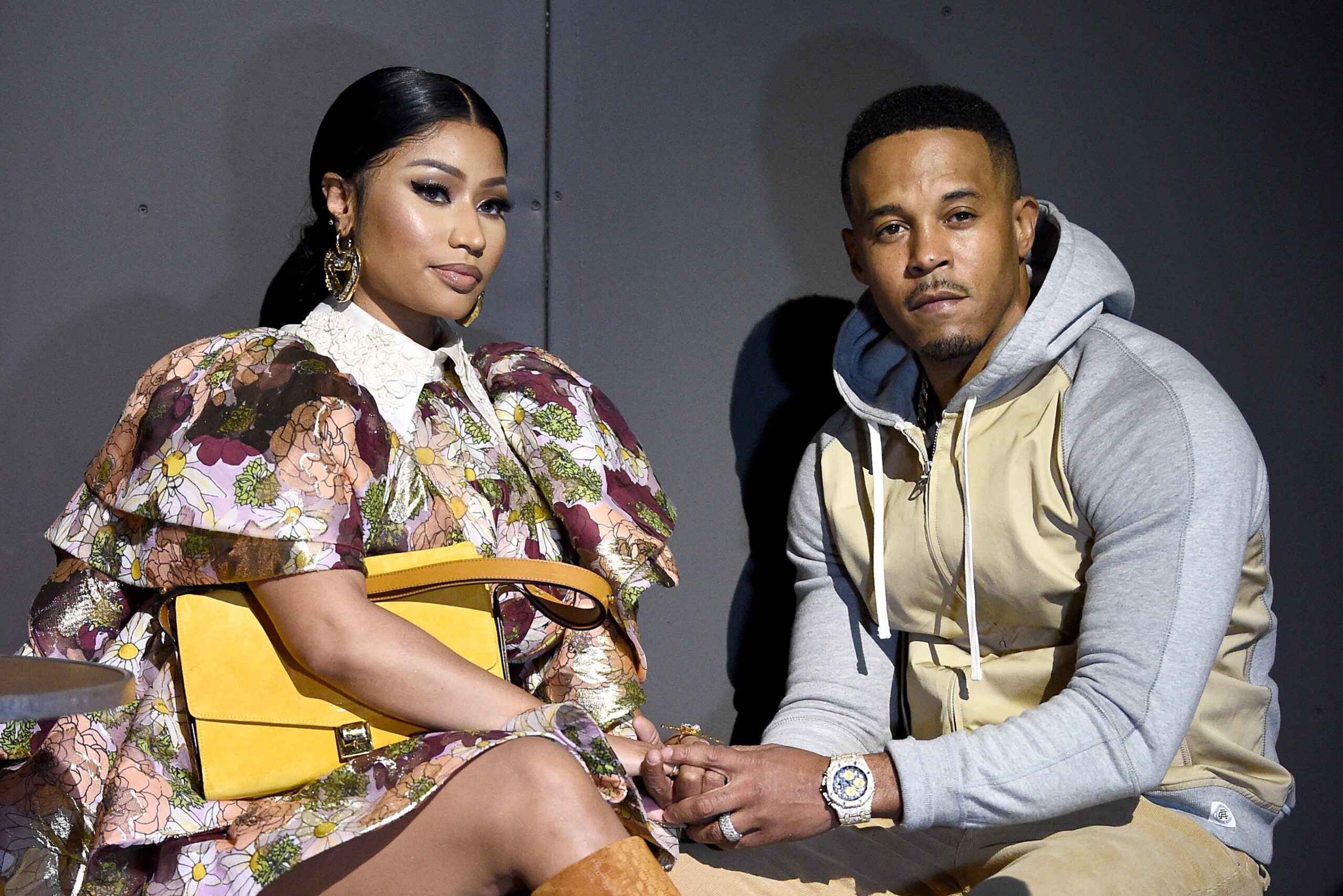 Nicki Minaj and Kenneth Petty attend the Marc Jacobs Fall 2020 runway show during New York Fashion Week on February 12, 2020 in New York City. Photo: Getty Images Dimitrios Kambouris for Marc Jacobs