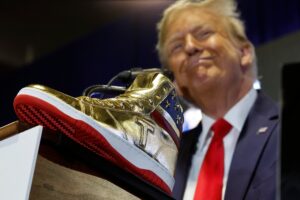 Tasteful or Tacky: Are Y’all Really Buying These Donald Trump High-Top Sneakers?