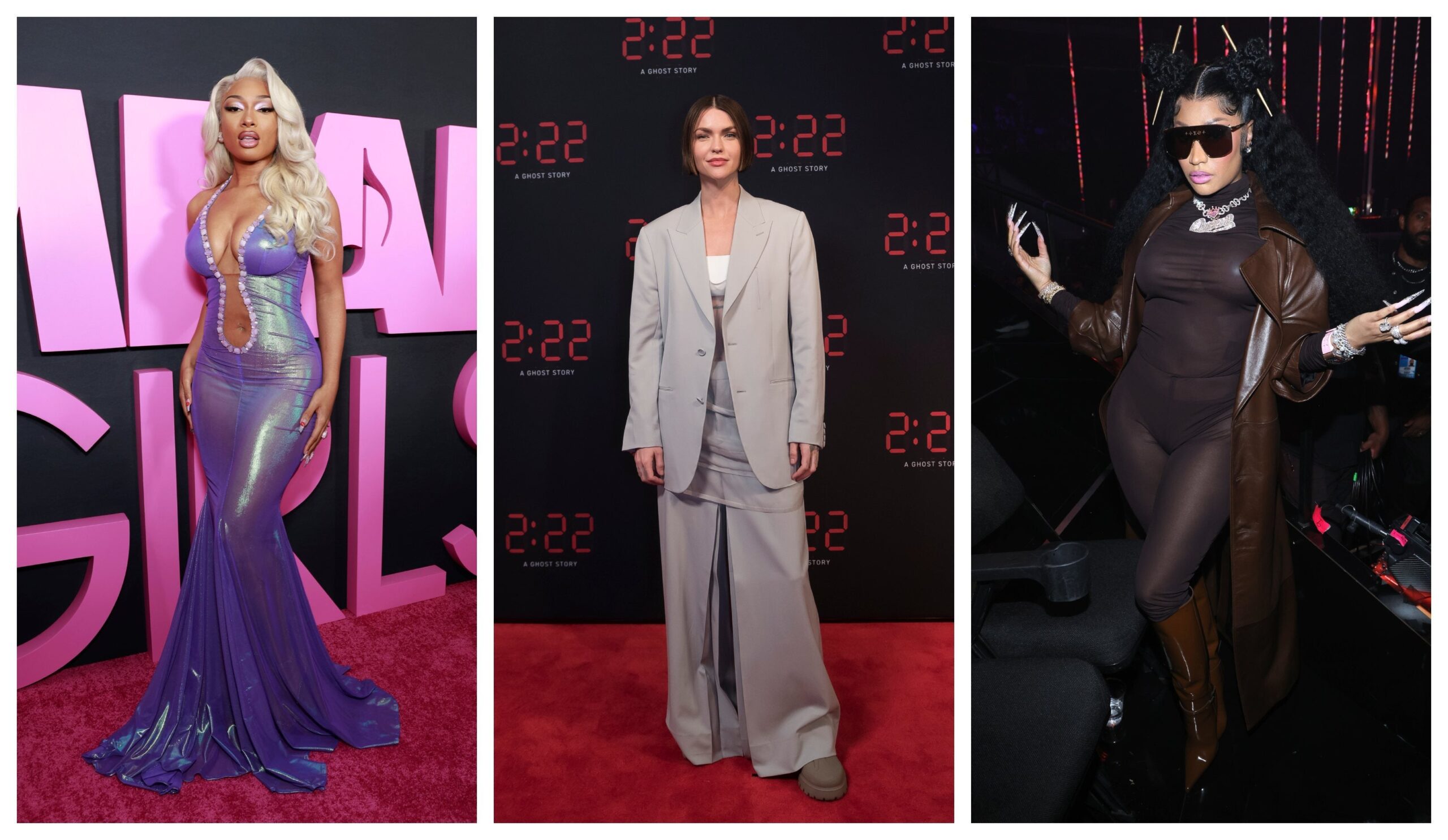 Megan Thee Stallion (left), Ruby Rose (center), Nicki Minaj (right) Image: Getty Images Getty Images
