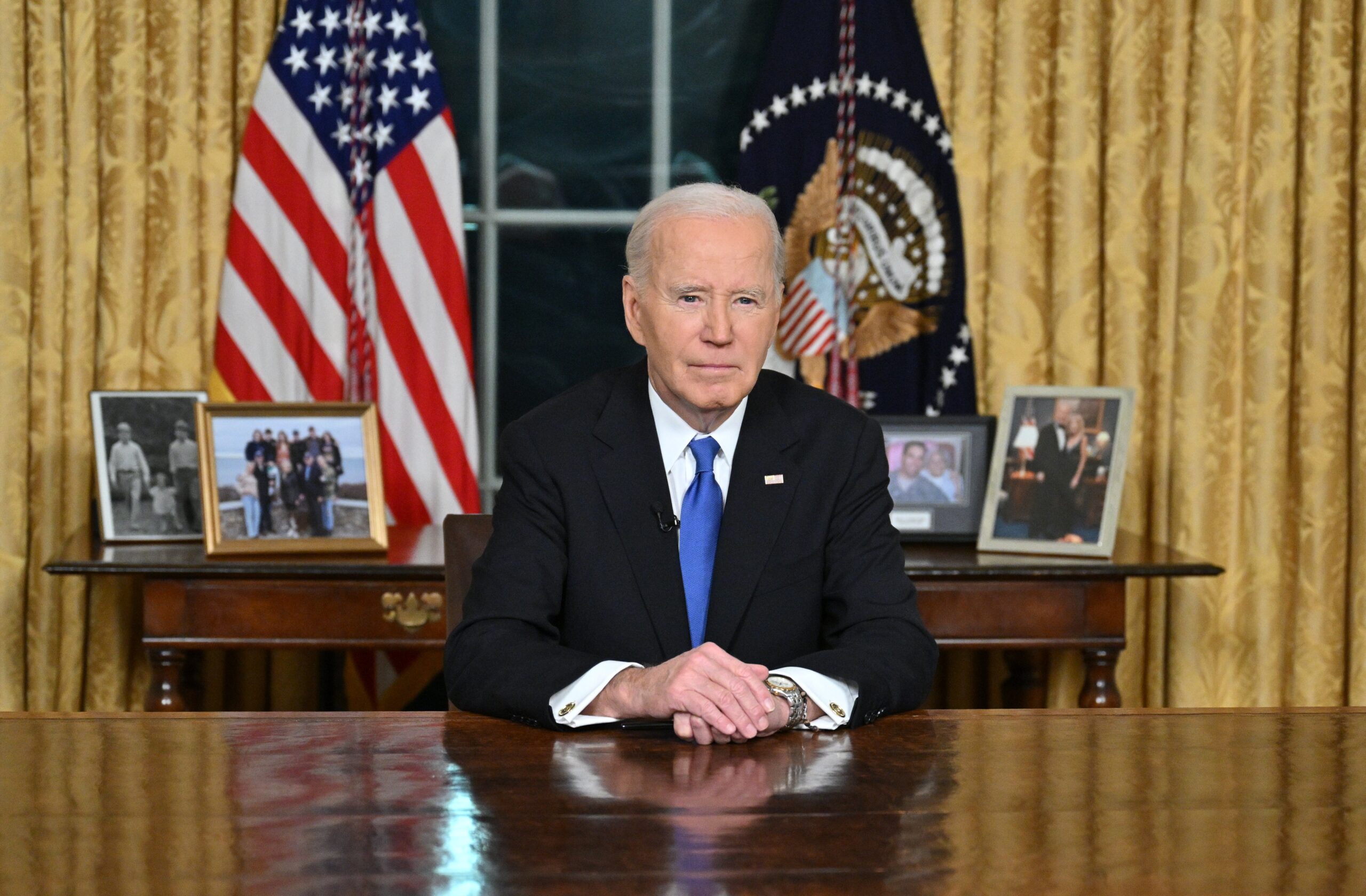 President Joe Biden looks on after he delivered his farewell address to the nation from the Oval Office of the White House on January 15, 2025 in Washington, DC. Photo: Getty Images Mandel Ngan - Pool