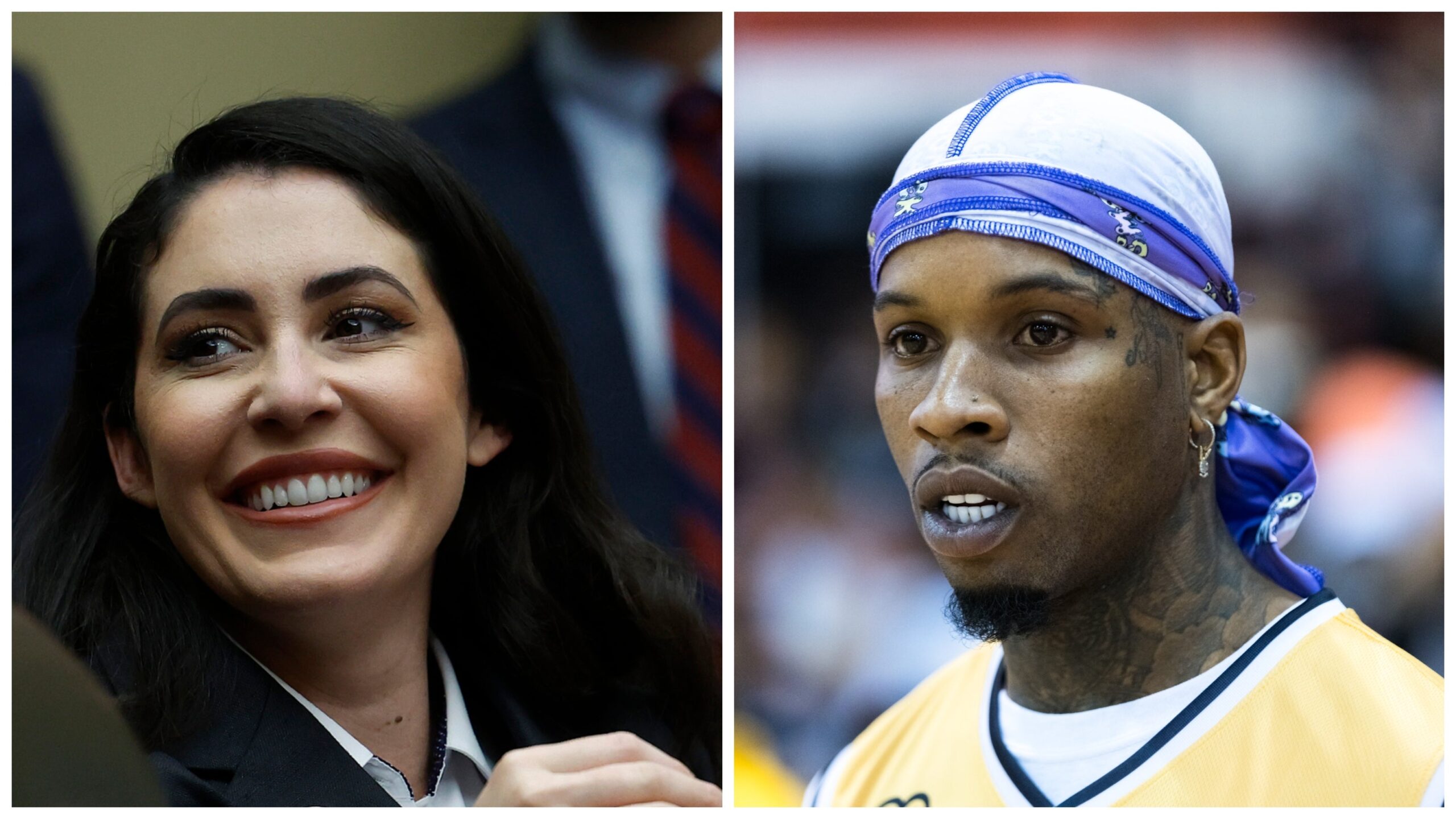 Congresswoman Anna Paulina Luna, left; Tory Lanez. Photo: Getty Images Kevin Dietsch; Greg Doherty