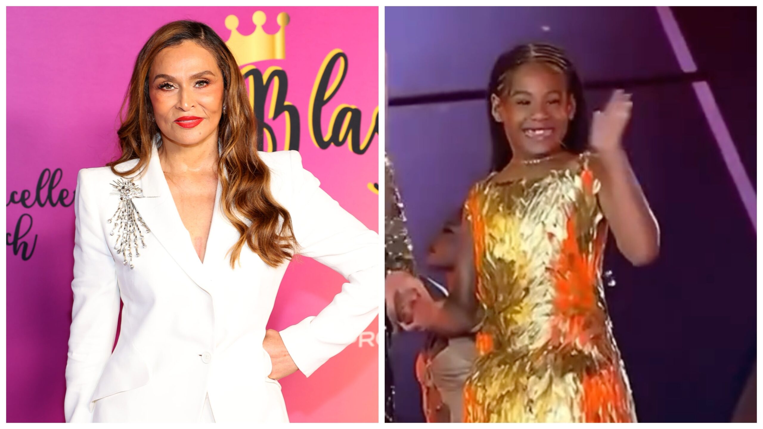 Tina Knowles, left; Rumi Carter. Photo: Getty Images Leon Bennett for Disney; Instagram/Landa_215backup