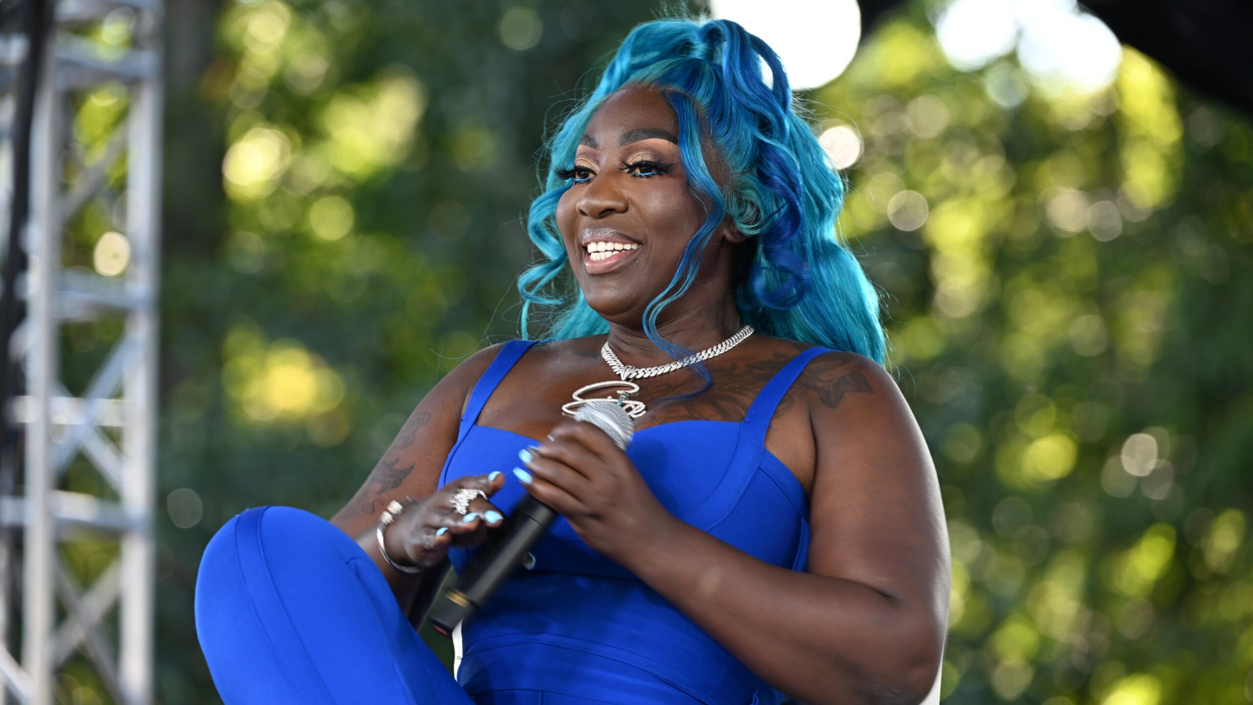 Singer Spice onstage during REVOLT World 2023 Presented By Walmart at Pangaea Studios on September 24, 2023 in Atlanta, Georgia. Photo: Getty Images Paras Griffin