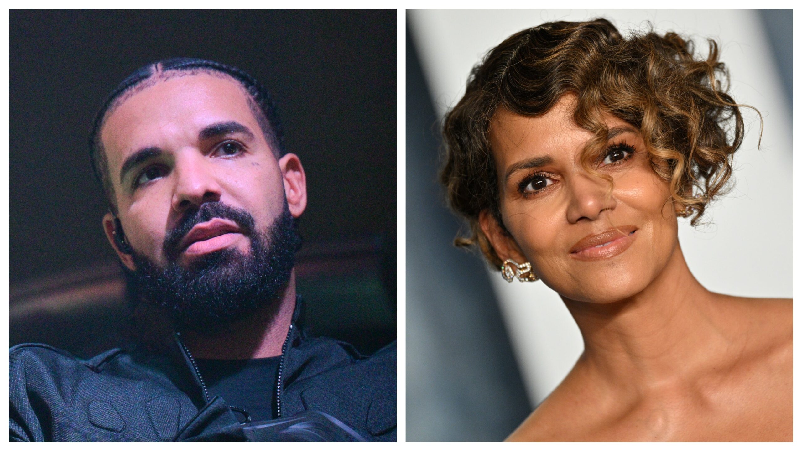 Drake, left; Halle Berry. Photo: Getty Images Prince Williams/Wireimage; Lionel Hahn