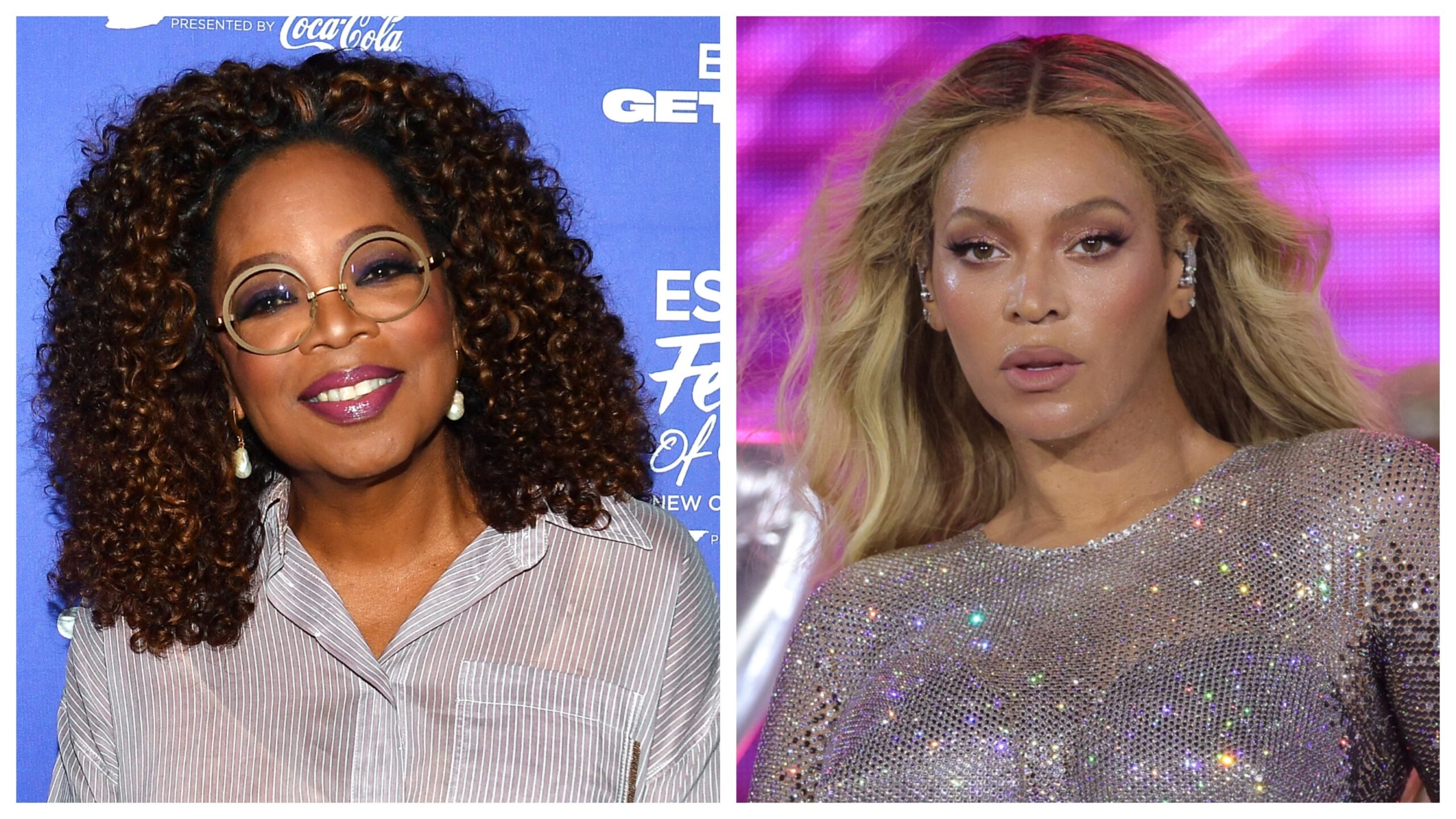 Oprah, left; Beyoncé. Photo: Getty Images Paras Griffin for ESSENCE/ Kevin Mazur/WireImage for Parkwood