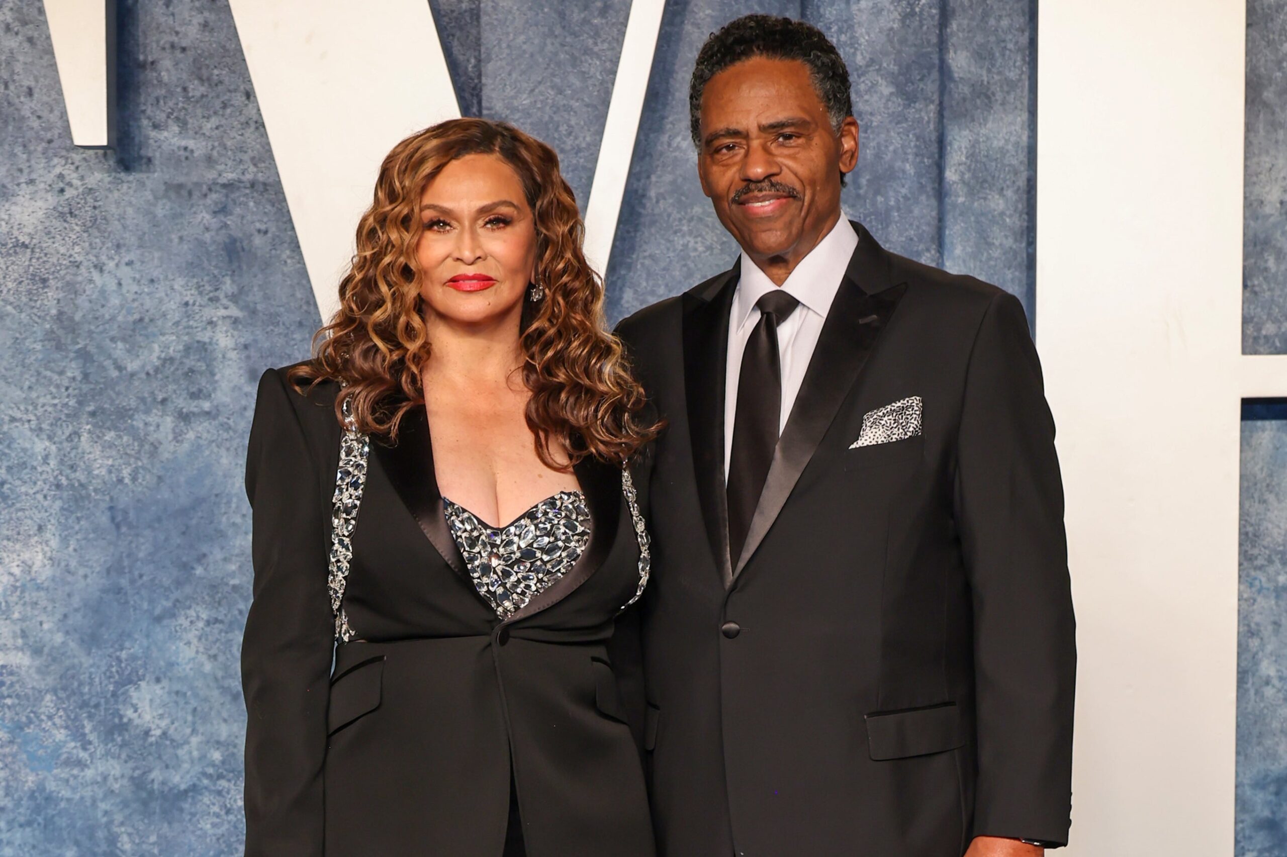 Tina Knowles and Richard Lawson attend the 2023 Vanity Fair Oscar Party on March 12, 2023 in Beverly Hills, California. Photo: Getty Images Amy Sussman