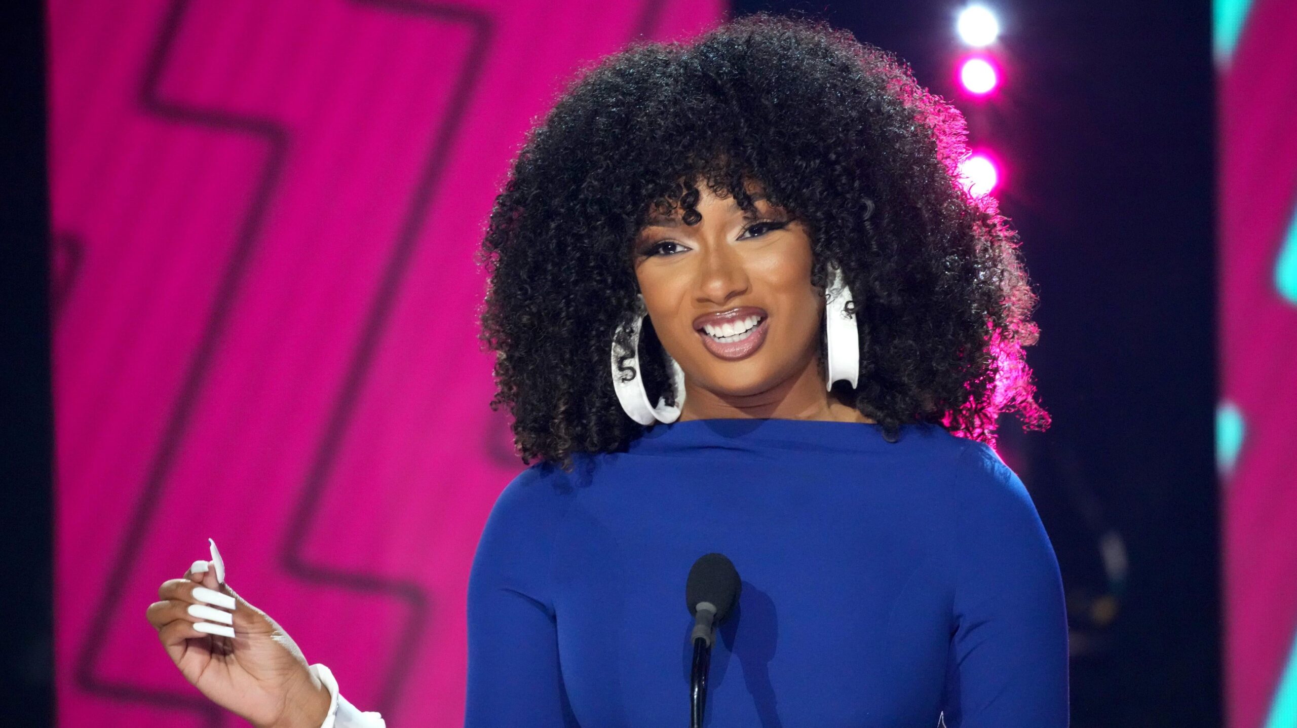 Megan Thee Stallion presents onstage during the 2023 CMT Music Awards at Moody Center on April 02, 2023 in Austin, Texas. Photo: Getty Images Jeff Kravitz for CMT