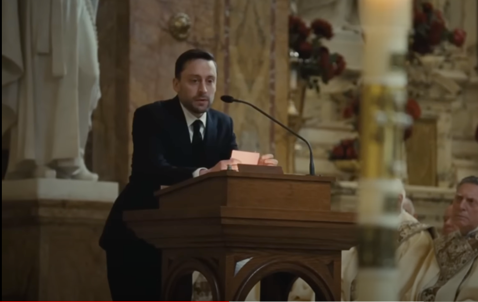 Roman Roy in Succession at his father’s funeral Photo: Photo: Max, Succession Central Youtube Channel