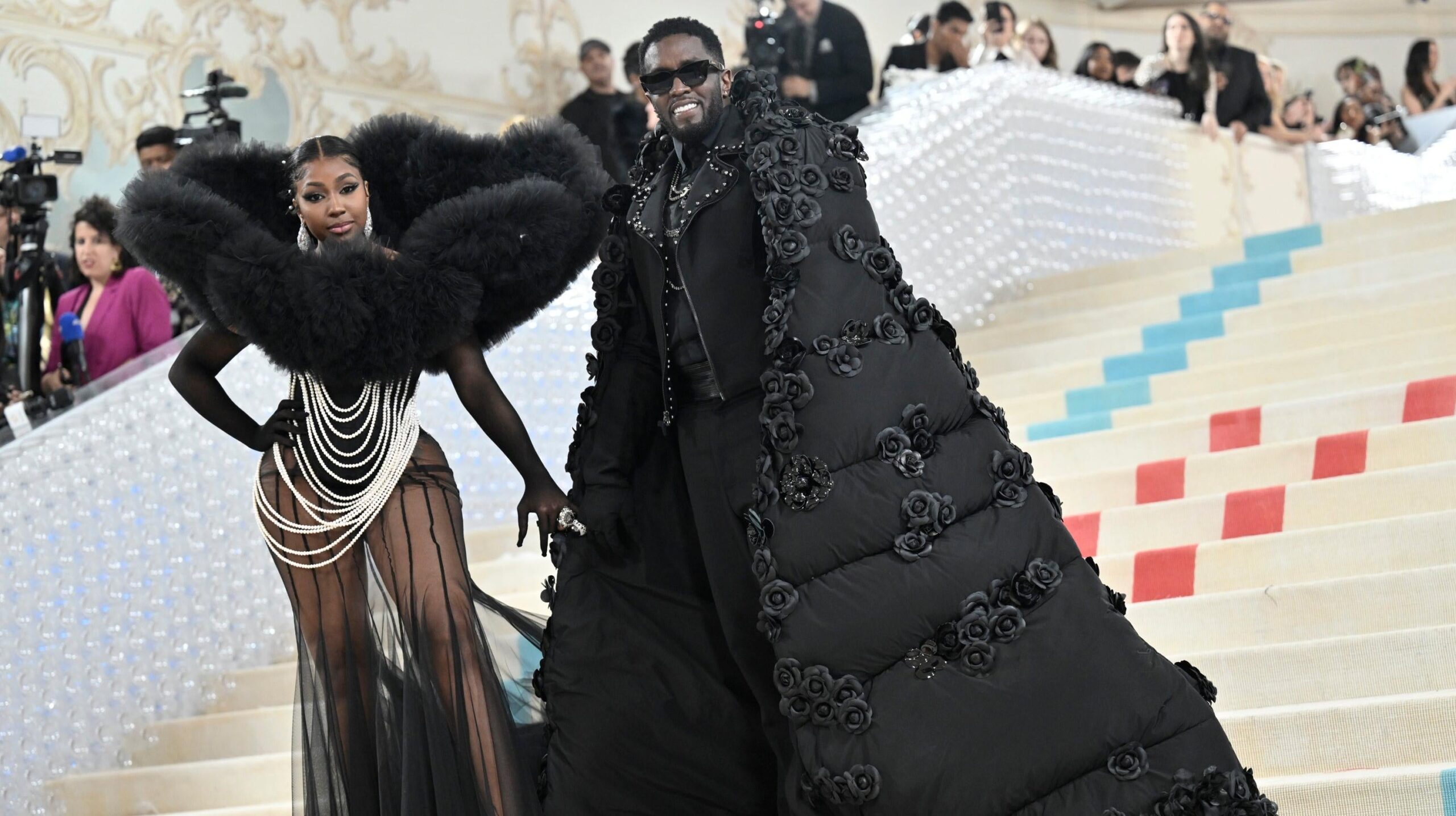 Yung Miami, left, and Sean Combs attend The Metropolitan Museum of Art’s Costume Institute benefit gala celebrating the opening of the “Karl Lagerfeld: A Line of Beauty” exhibition on Monday, May 1, 2023, in New York. Photo: AP Evan Agostini