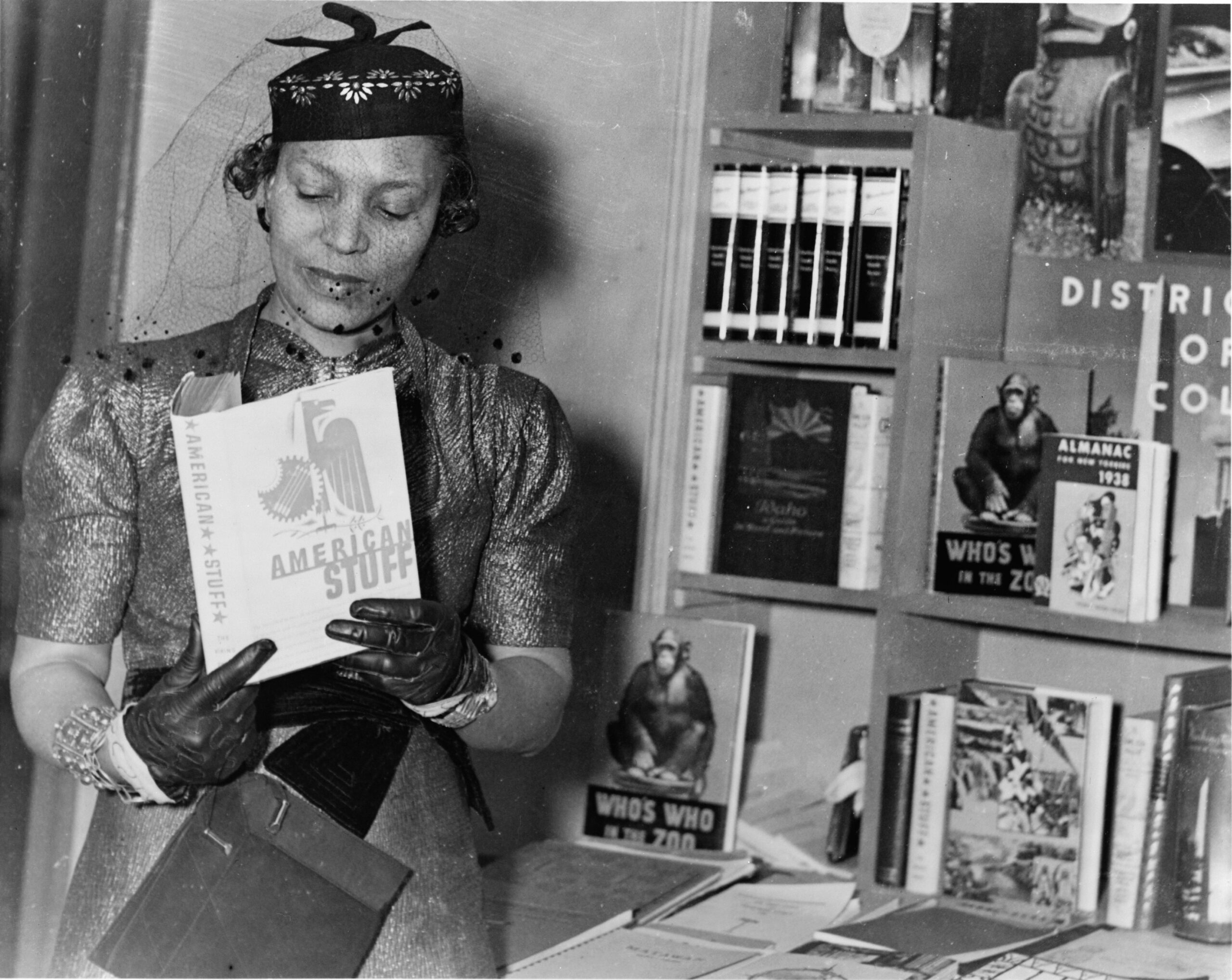 Zora Neale Hurston (1891-1960) at a book fair, New York, New York, circa 1937. Photo: Getty Images PhotoQuest
