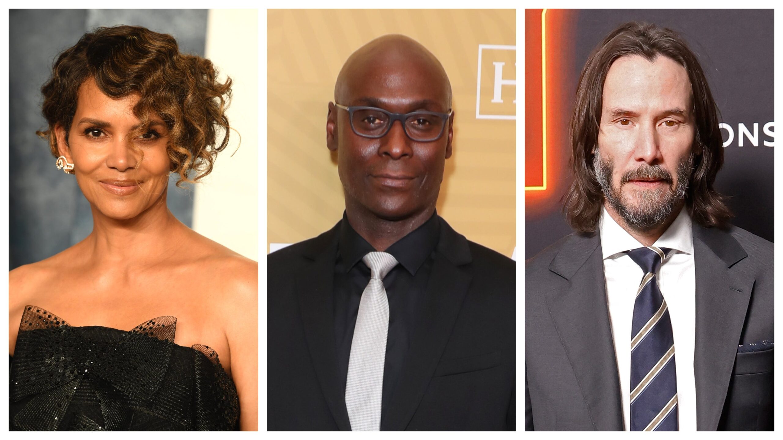 Halle Berry, left; Lance Reddick, Keanu Reeves. Photo: Getty Images Steve Granitz/FilmMagic; Leon Bennett/WireImage; Taylor Hill/FilmMagic