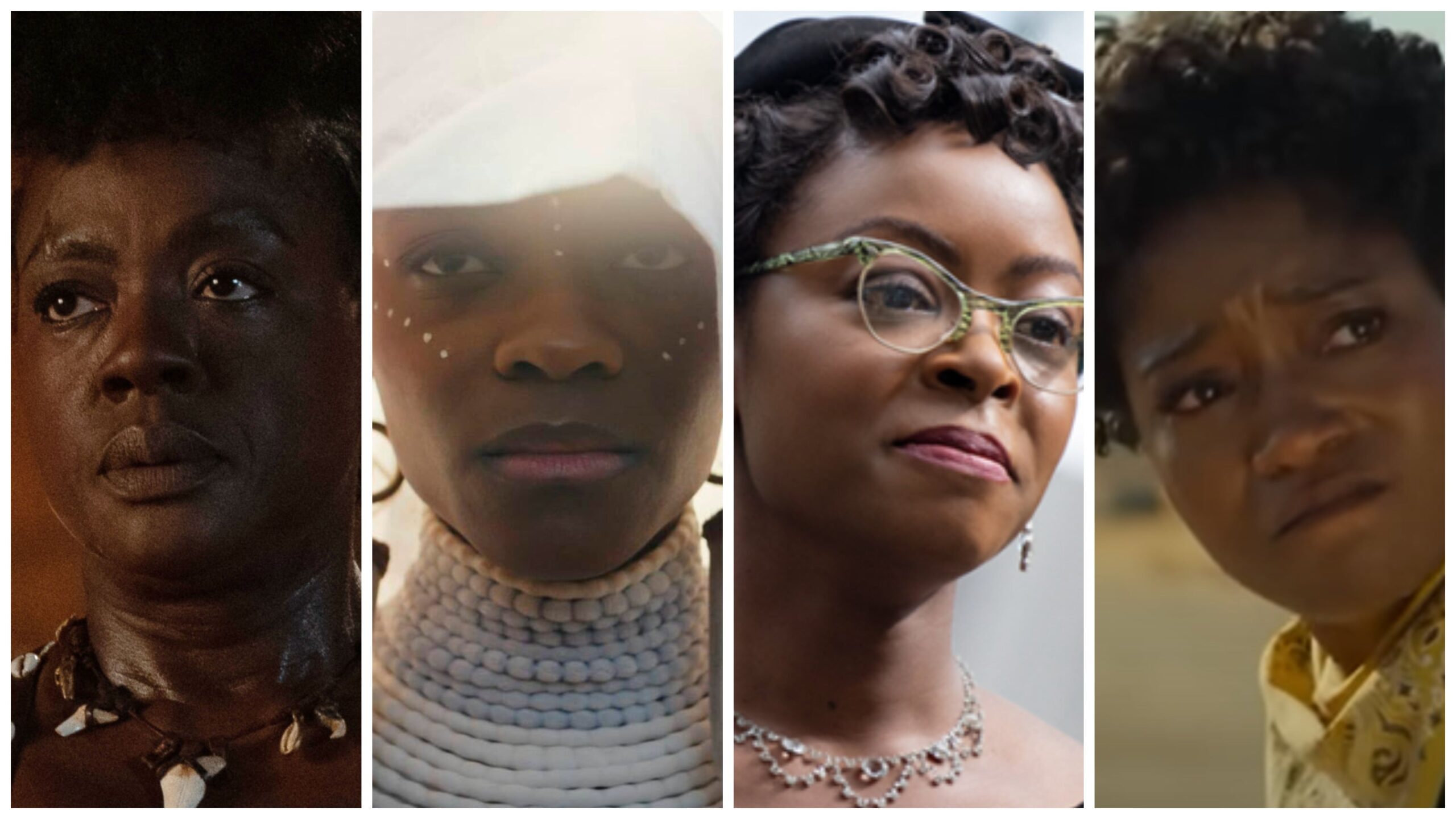 Viola Davis in The Woman King, left; Letitia Wright in Black Panther: Wakanda Forever; Danielle Deadwyler in Till; Keke Palmer in Nope. Photo: Sony Publicity;Marvel.com;MGM;YouTube.com;Universal Pictures