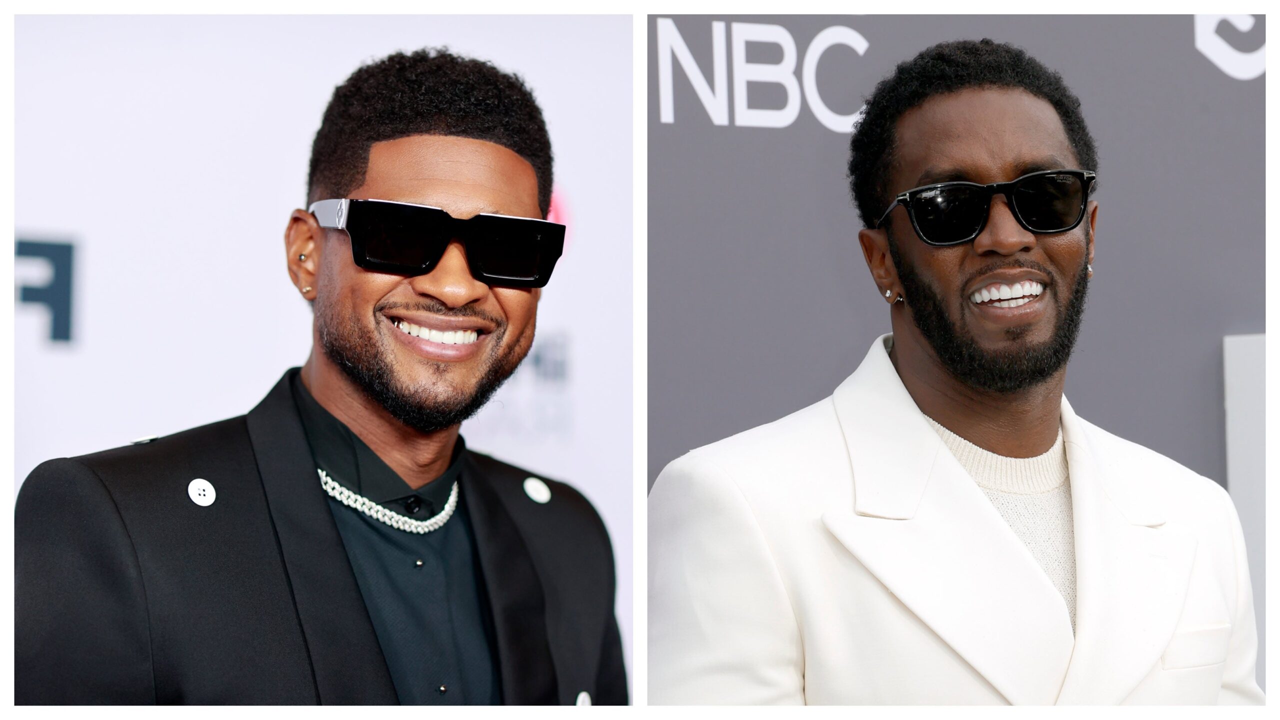 Usher, left; Diddy. Photo: Getty Images Emma McIntyre for iHeartMedia/Frazer Harrison