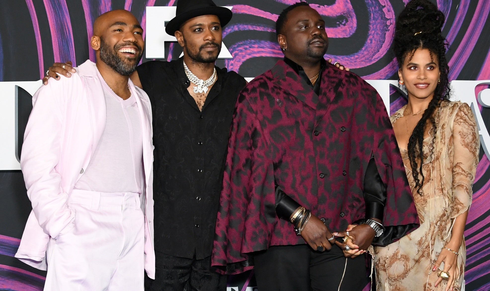 (L-R) Donald Glover, Brian Tyree Henry, LaKeith Stanfield and Zazie Beetz attend the premiere of the 3rd season of FX’s “Atlanta” at Hollywood Forever on March 24, 2022 in Hollywood, California. (Photo by JC Olivera/Getty Images) Photo: Getty Images JC Olivera