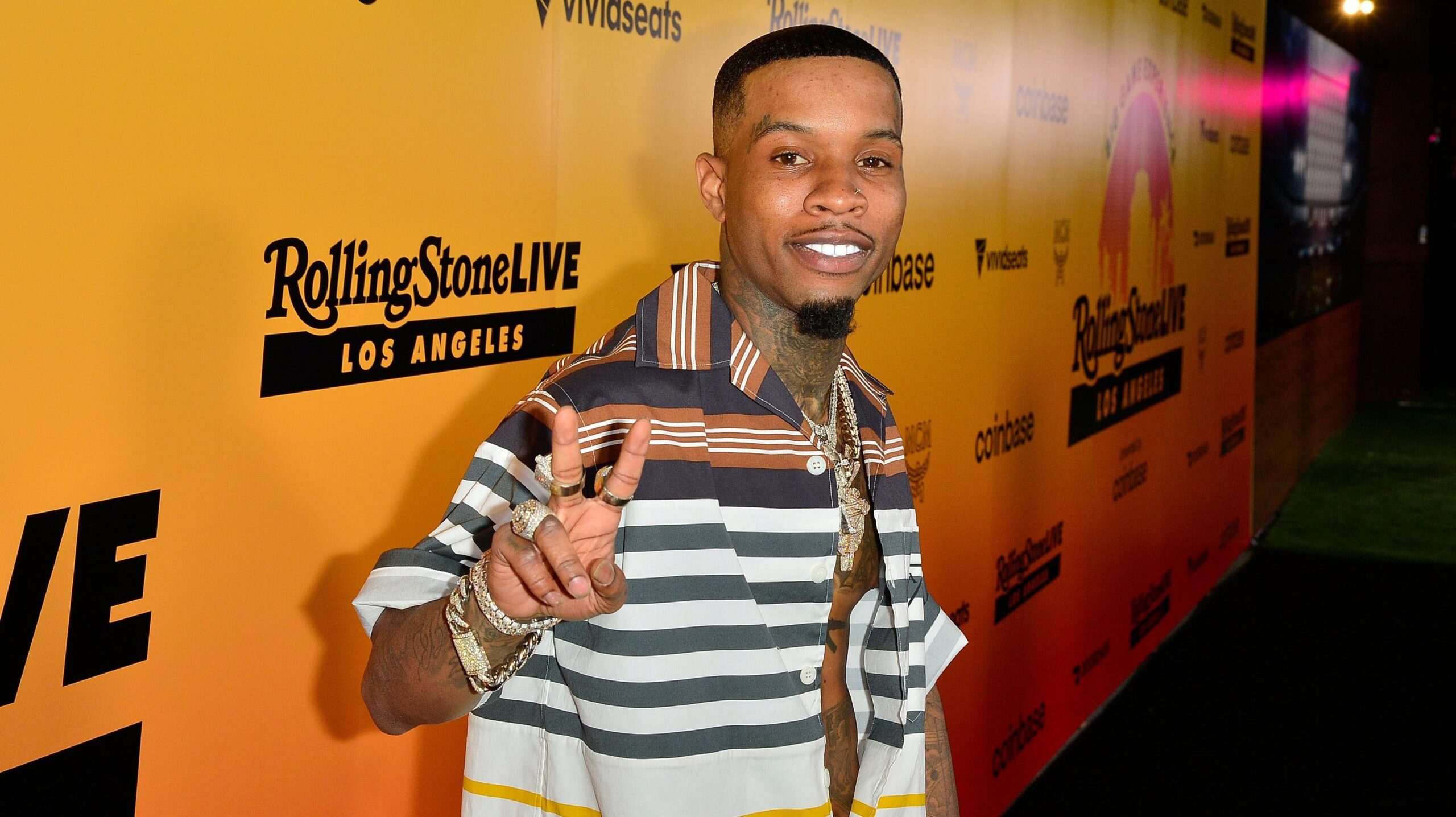 Tory Lanez attends Rolling Stone Live Big Game Experience at Academy LA on February 13, 2022 in Los Angeles, California. Photo: Getty Images Jerod Harris for MCM