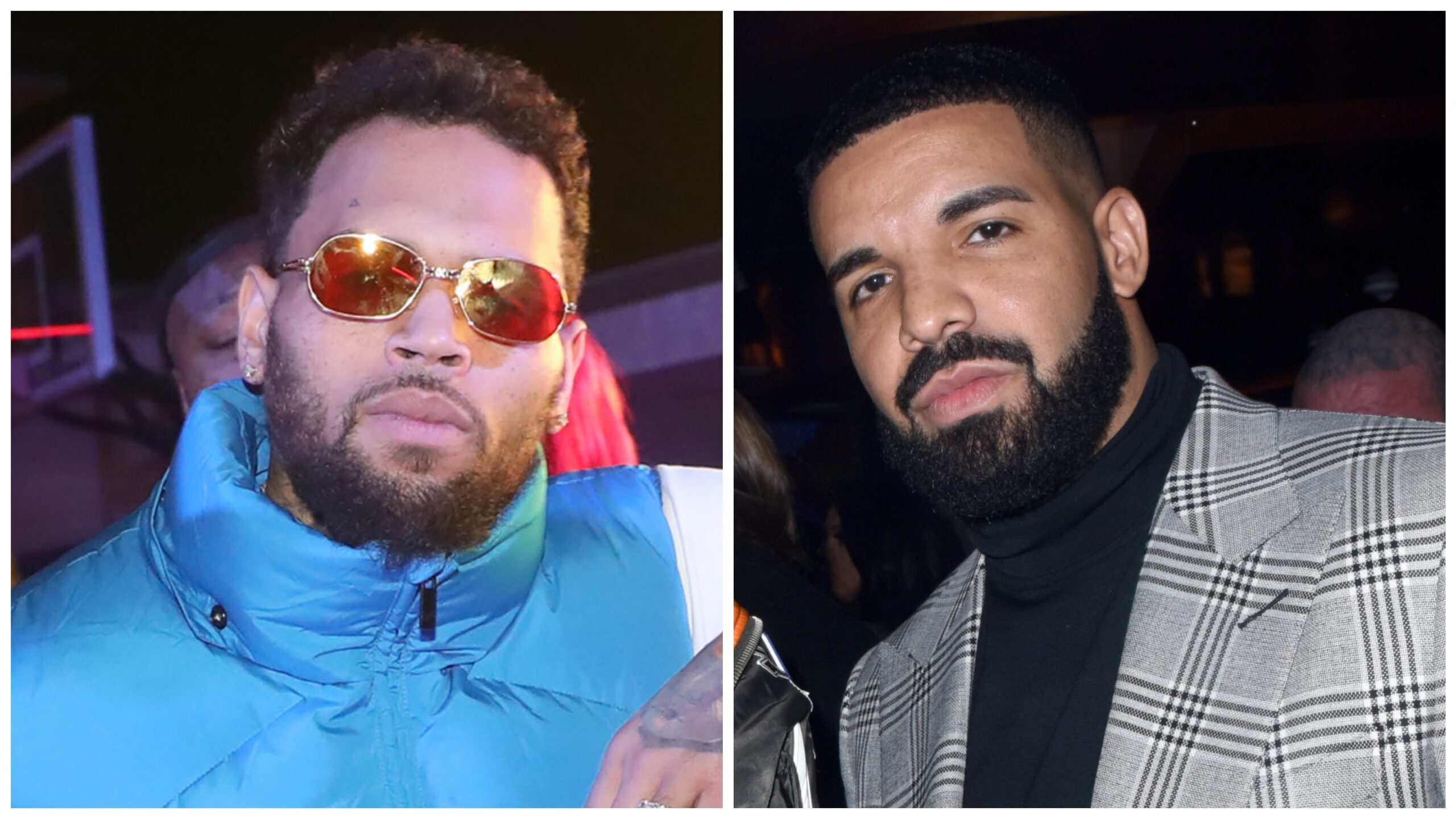Chris Brown, left; Drake. Photo: Getty Images Johnny Nunez/WireImage; Vivien Killilea for The h.wood Group