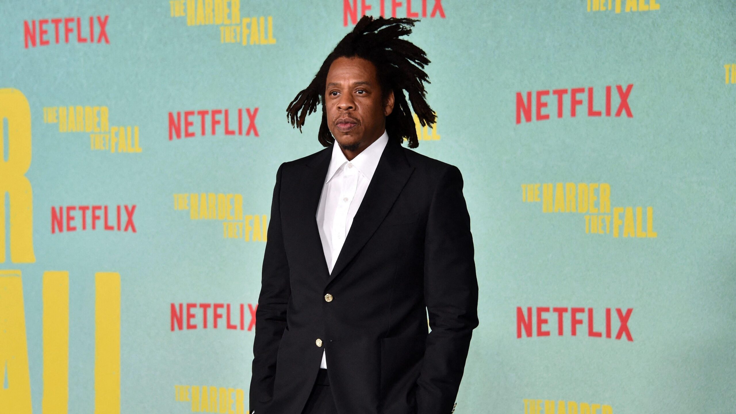 Jay-Z arrives for the Los Angeles Special Screening of Netflix’s “The Harder They Fall” in Los Angeles, October 13, 2021. Photo: Getty Images CHRIS DELMAS/AFP