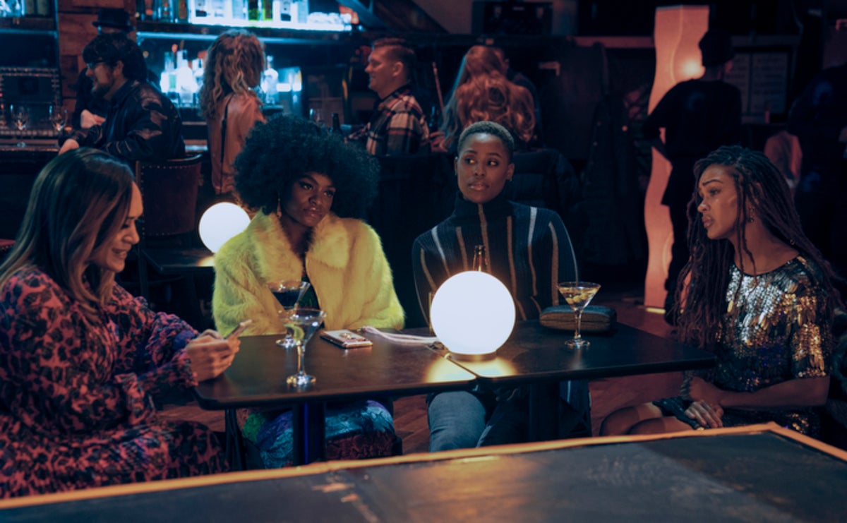 Pictured (L-R): Grace Byers (Quinn), Shoniqua Shandai (Angie), Jerrie Johnson (Tye), Meagan Good (Camille) Photo: Sarah Shatz/Amazon Studios
