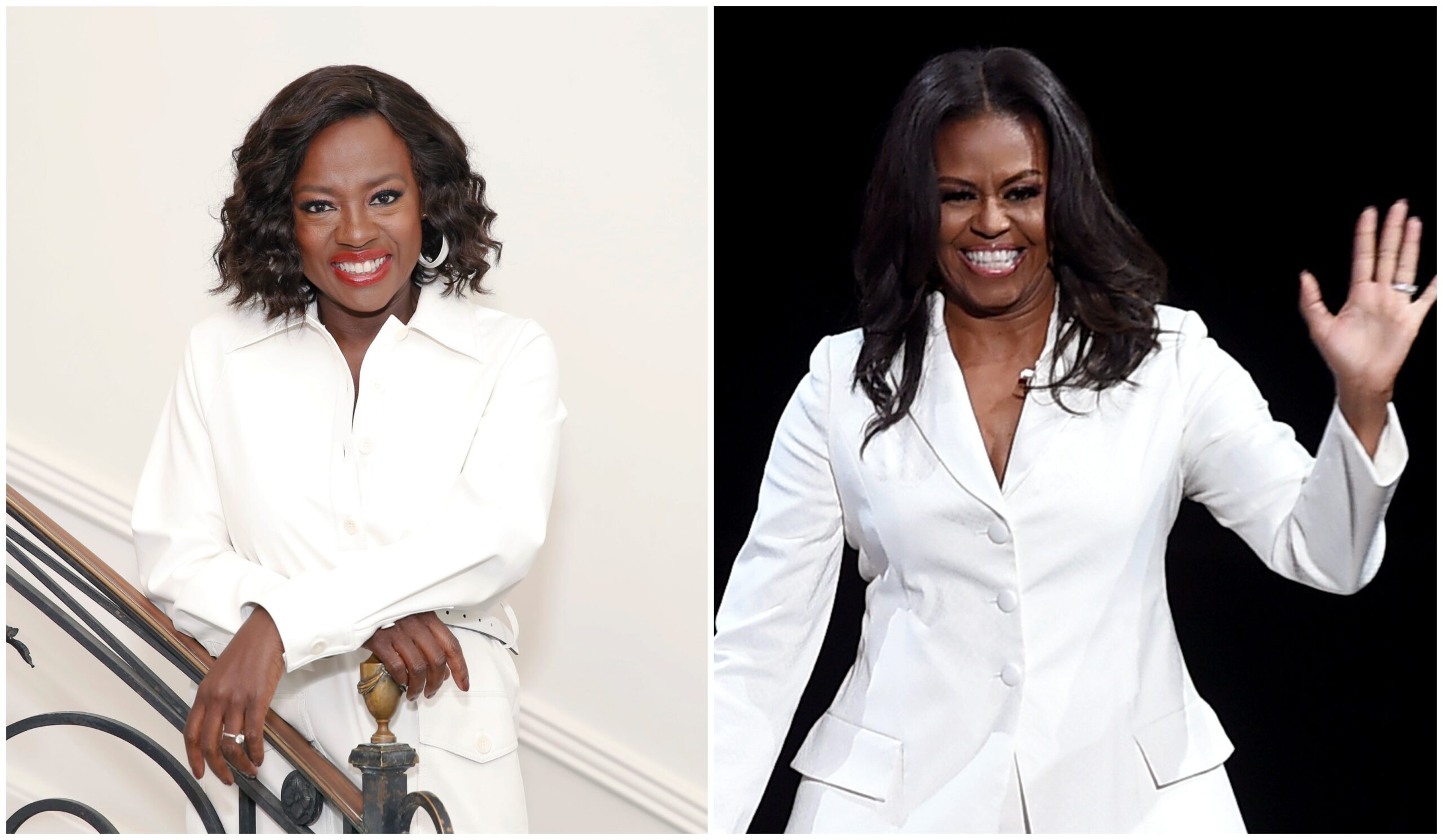 Viola Davis on March 03, 2020 in Beverly Hills, Calif.; Former First Lady and author Michelle Obama on November 15, 2018 in Inglewood, Calif. Photo: Getty Images Rachel Murray