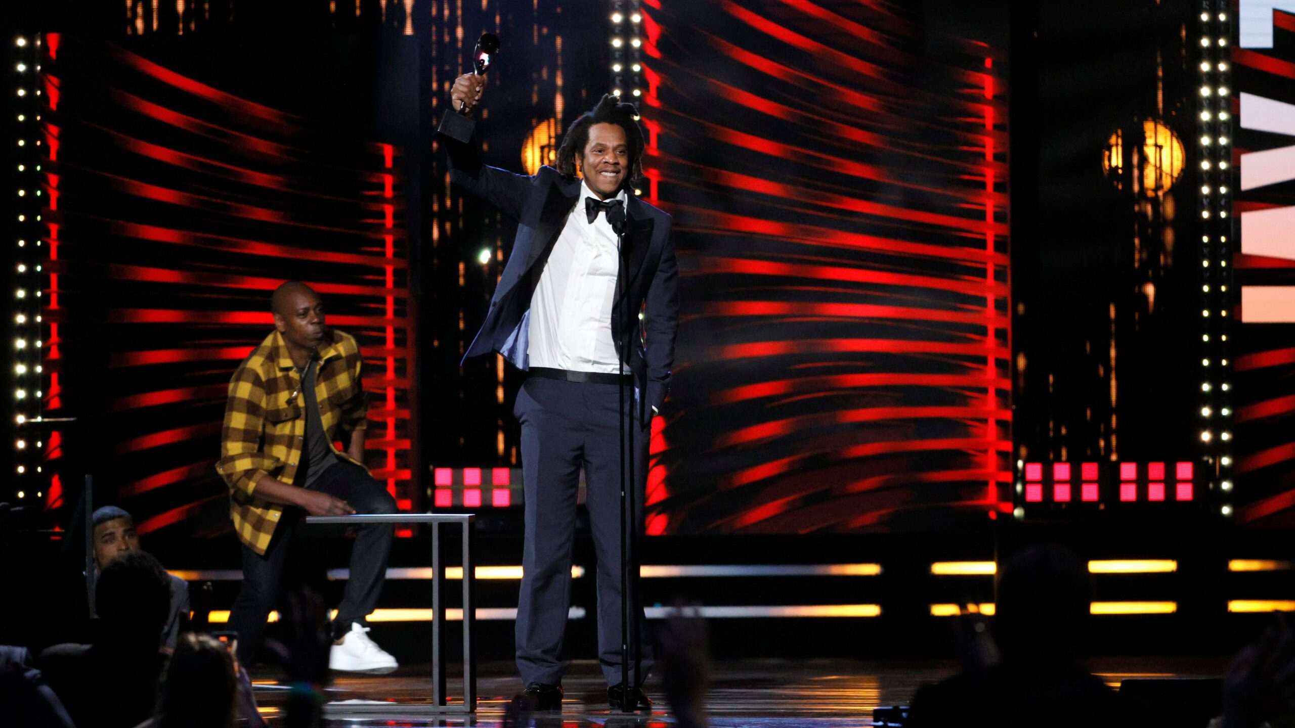 Inductee Jay-Z speaks onstage during the 36th Annual Rock & Roll Hall Of Fame Induction Ceremony at Rocket Mortgage Fieldhouse on October 30, 2021 in Cleveland, Ohio. Photo: Getty Images Michael Loccisano