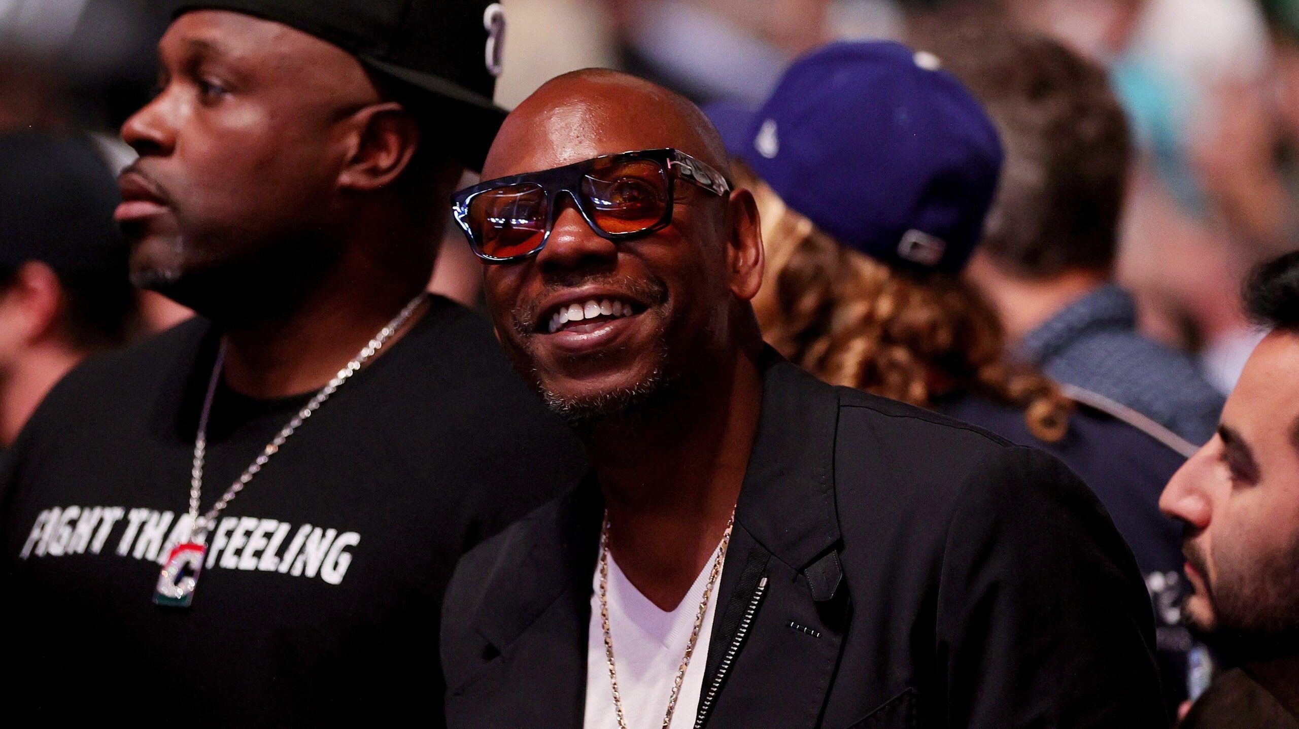 Dave Chappelle looks on during UFC 264: Poirier v McGregor 3 at T-Mobile Arena on July 10, 2021 in Las Vegas, Nevada. Photo: Getty Images Stacy Revere