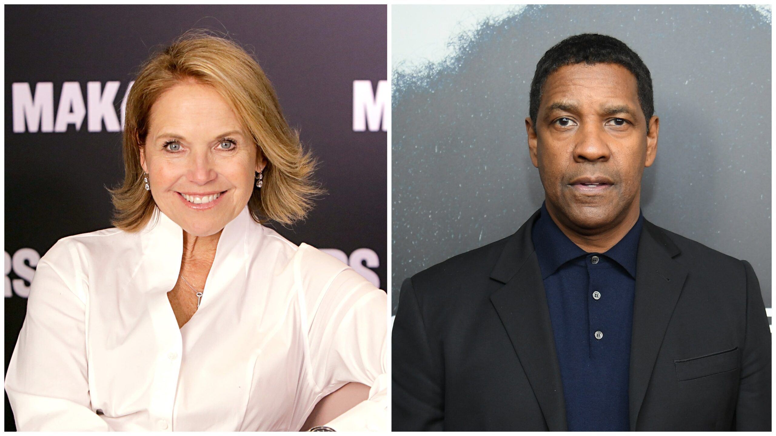 Katie Couric, left; Denzel Washington. Photo: Getty Images Rachel Murray for MAKERS/Dimitrios Kambouris
