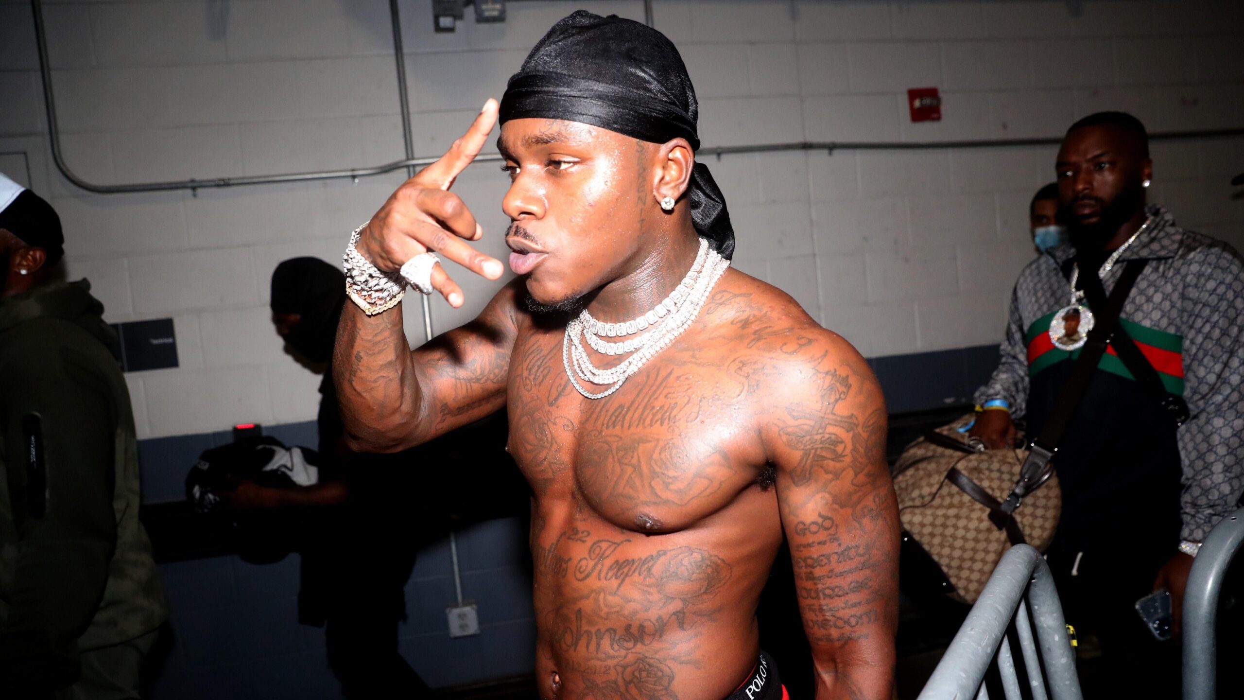 DaBaby is seen backstage during Hot 97 Summer Jam 2021 at Met Life Stadium on August 22, 2021 in East Rutherford, New Jersey. Photo: Getty Images Johnny Nunez/WireImage