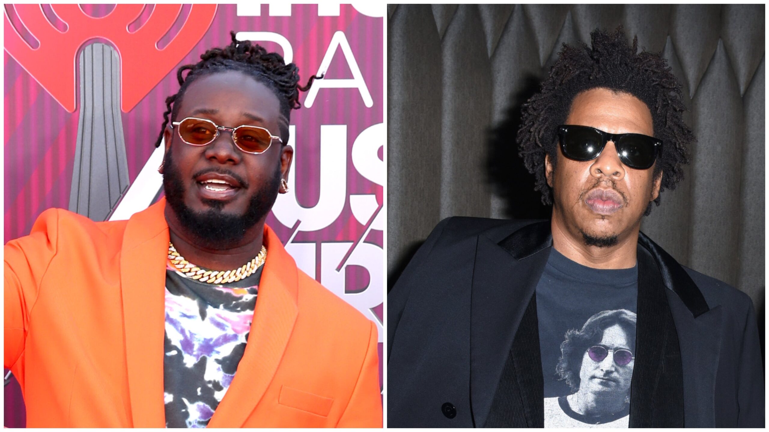 T-Pain, left; Jay-Z. Photo: Getty Images Rich Polk for iHeartMedia/ Vivien Killilea for PUMA