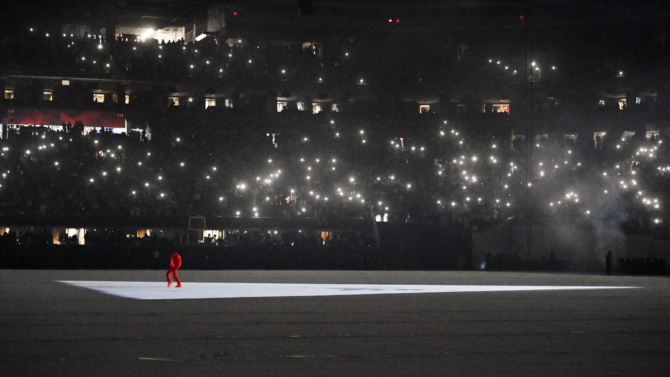 Kanye West at ‘DONDA by Kanye West’ listening event at Mercedes-Benz Stadium on July 22, 2021 in Atlanta, Georgia. Photo: Getty Images Paras Griffin for Universal Music Group
