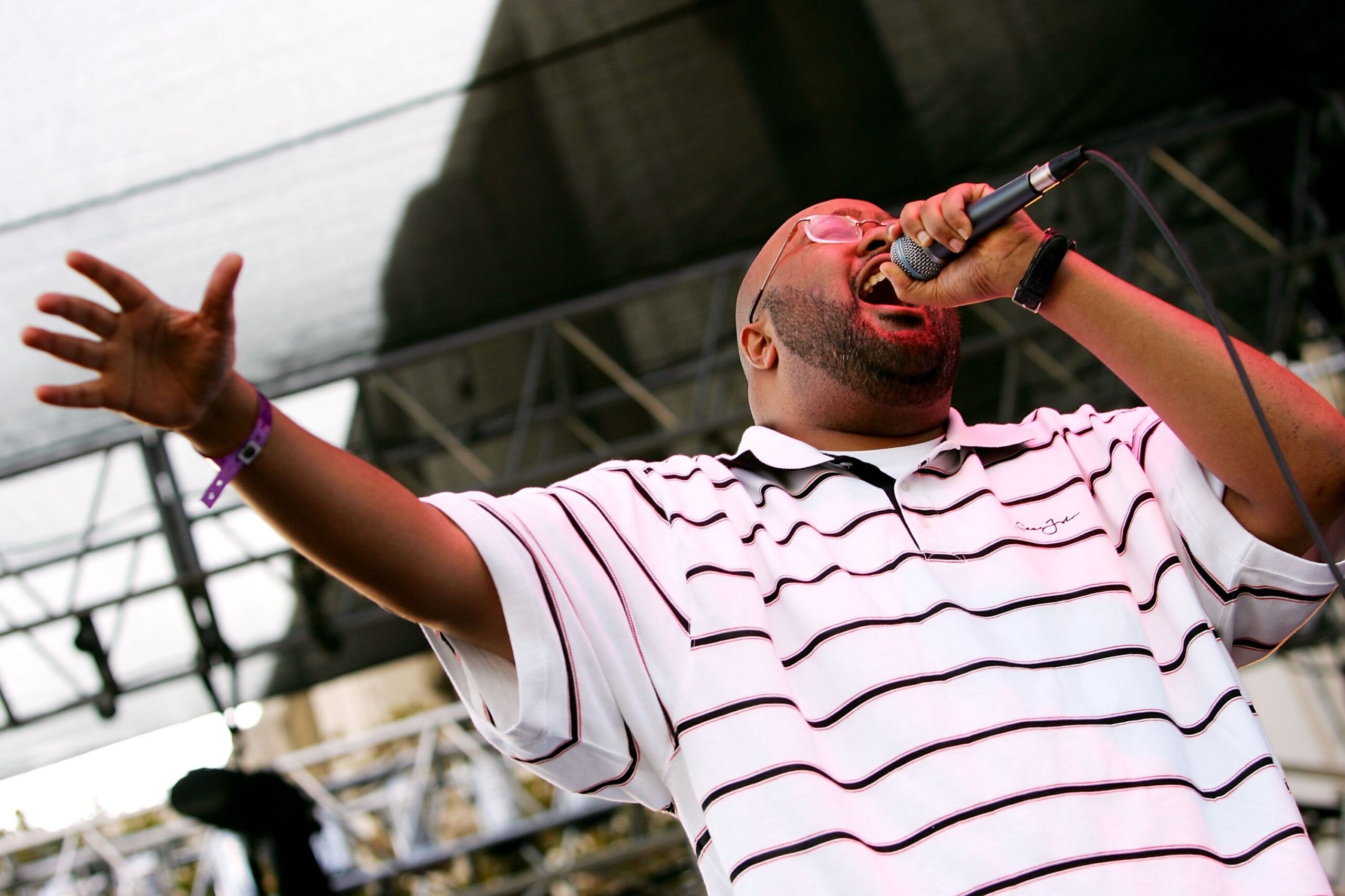 LOS ANGELES, CA - OCTOBER 07: Gift of Gab of Blackalicious performs at the first annual “LA Weekly Detour Music Festival” on October 7, 2006, on the streets of downtown Los Angeles, California Photo: Getty Images Karl Walter