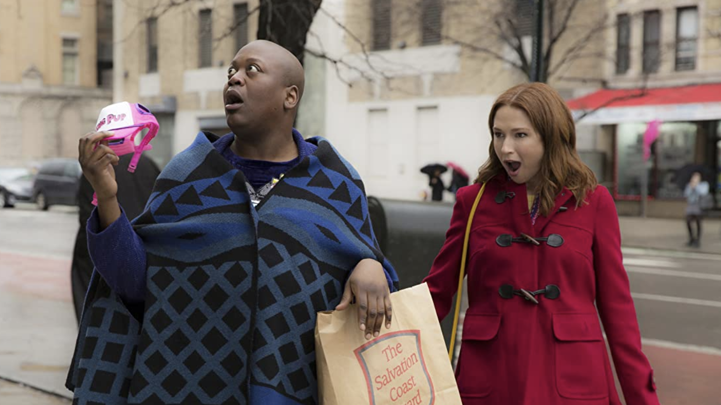 Tituss Burgess, left, and Ellie Kemper in Unbreakable Kimmy Schmidt (2015-2020) Photo: NBCUniversal Television Distribution/Netflix