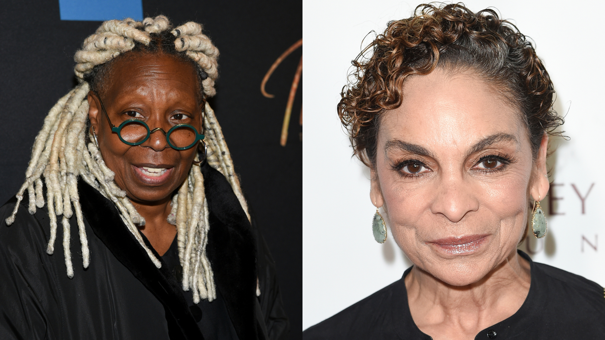 Whoopi Goldberg attends “Tina – The Tina Turner Musical” Broadway opening night on Thursday, Nov. 7, 2019; Jasmine Guy attends the Friendly House 29th Annual Awards Luncheon on Saturday, Oct. 27, 2018. Photo: AP Evan Agostini/Invision/AP