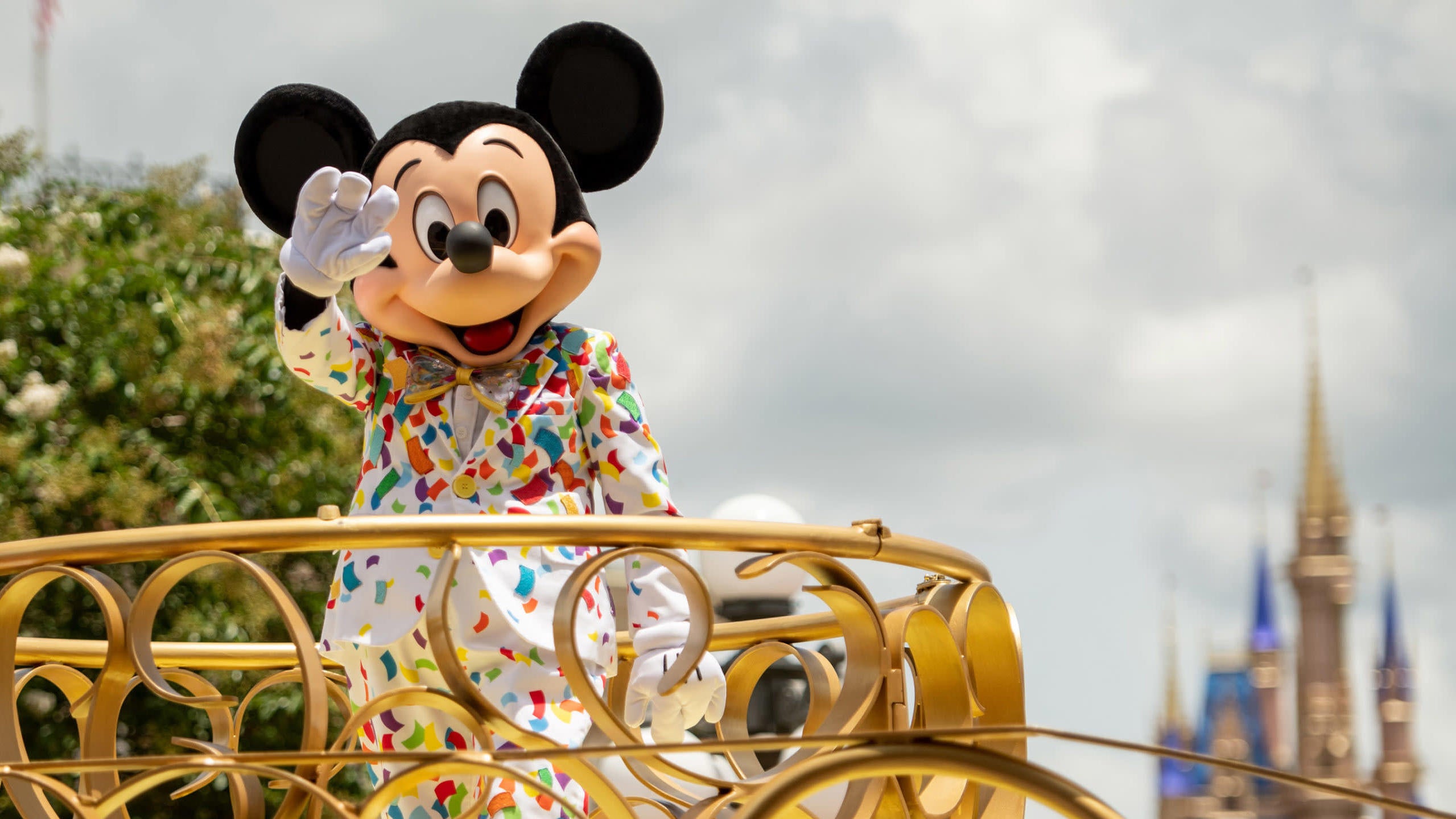 Mickey Mouse stars in the “Mickey and Friends Cavalcade on July 2, 2020 in Lake Buena Vista, Florida. Photo: Getty Images Kent Phillips/Walt Disney World Resort